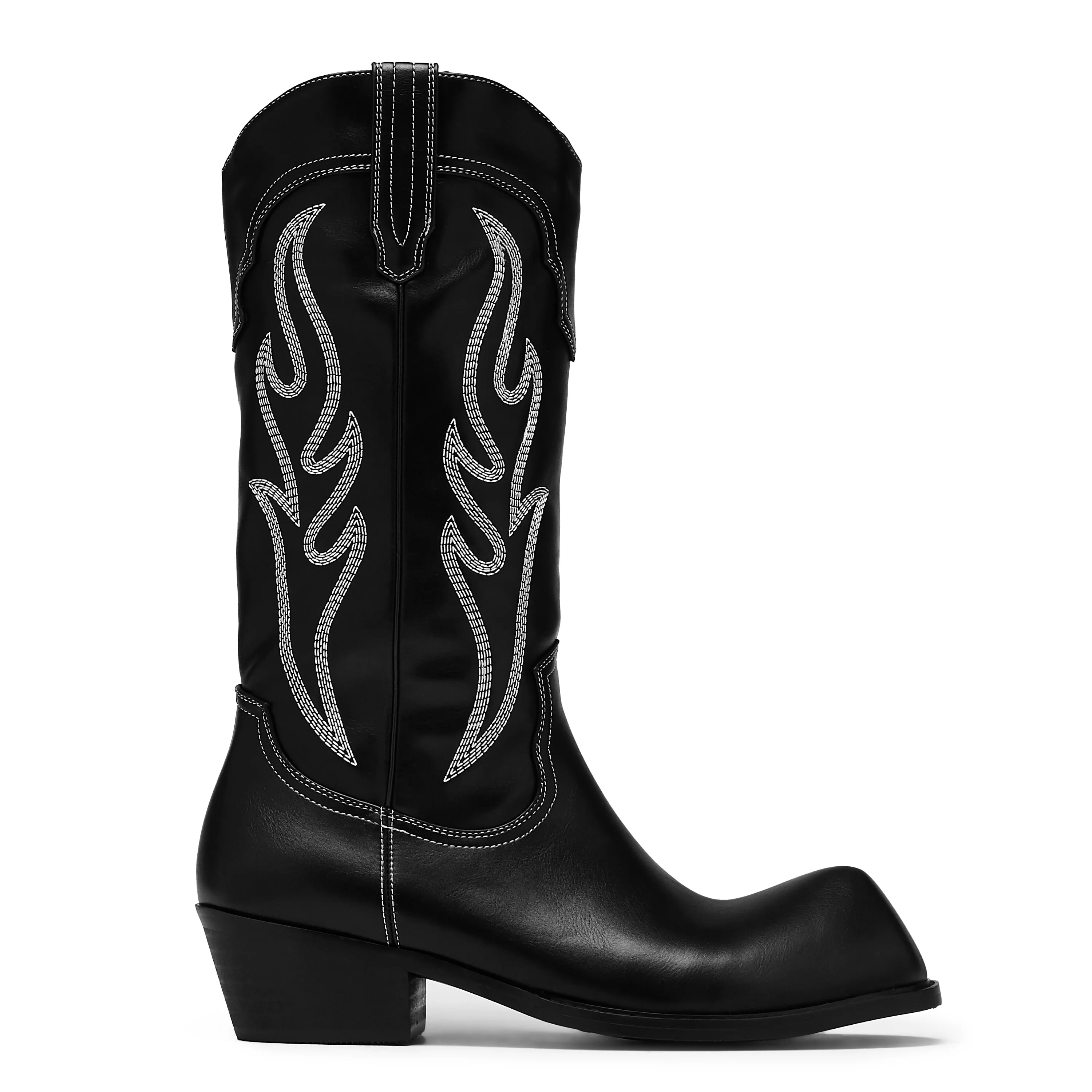Cryptek Men's Snub Nose Tall Cowboy Boots - Black Vintage sold by Koi Footwear