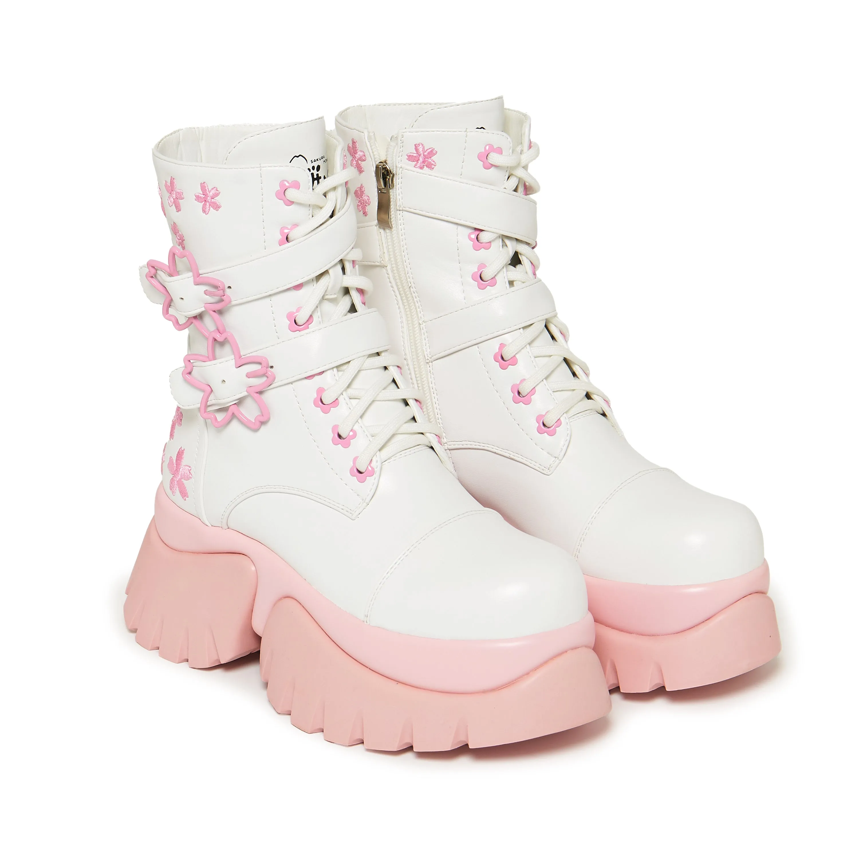 Sakura Miku Cherry Blossom ‘Monster’ Boots - White sold by Koi Footwear product image thumbnail 2