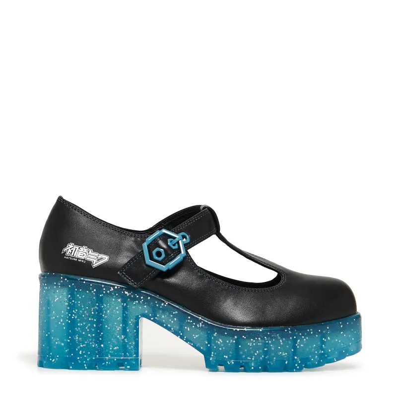 Near Futures Glitter Miku Mary Janes - Black sold by Koi Footwear