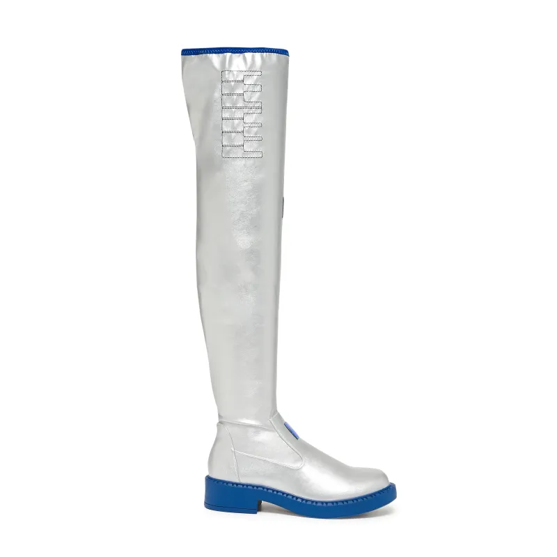 The SNOW MIKU Long Boots - Silver sold by Koi Footwear