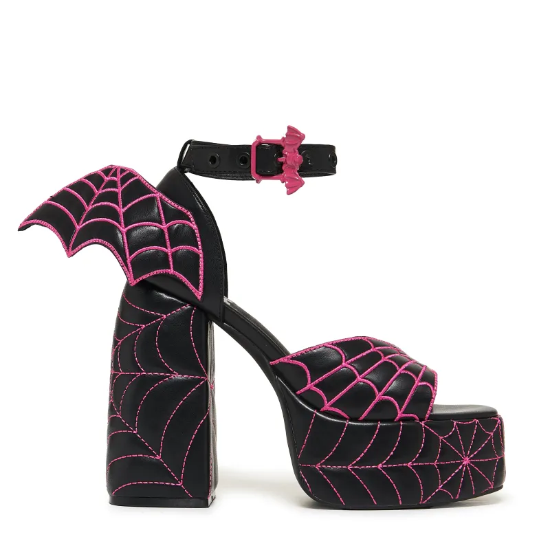 Haunt Couture Padded Chunky Heels - Black sold by Koi Footwear