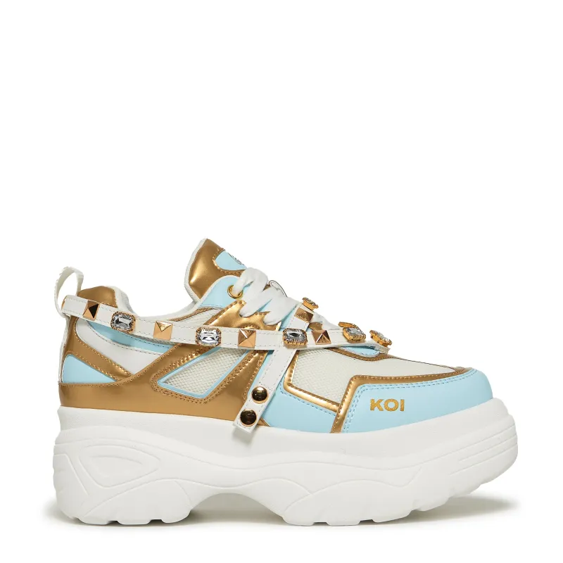 Oh My Ra Bejewelled Chunky Trainers - Multi sold by Koi Footwear
