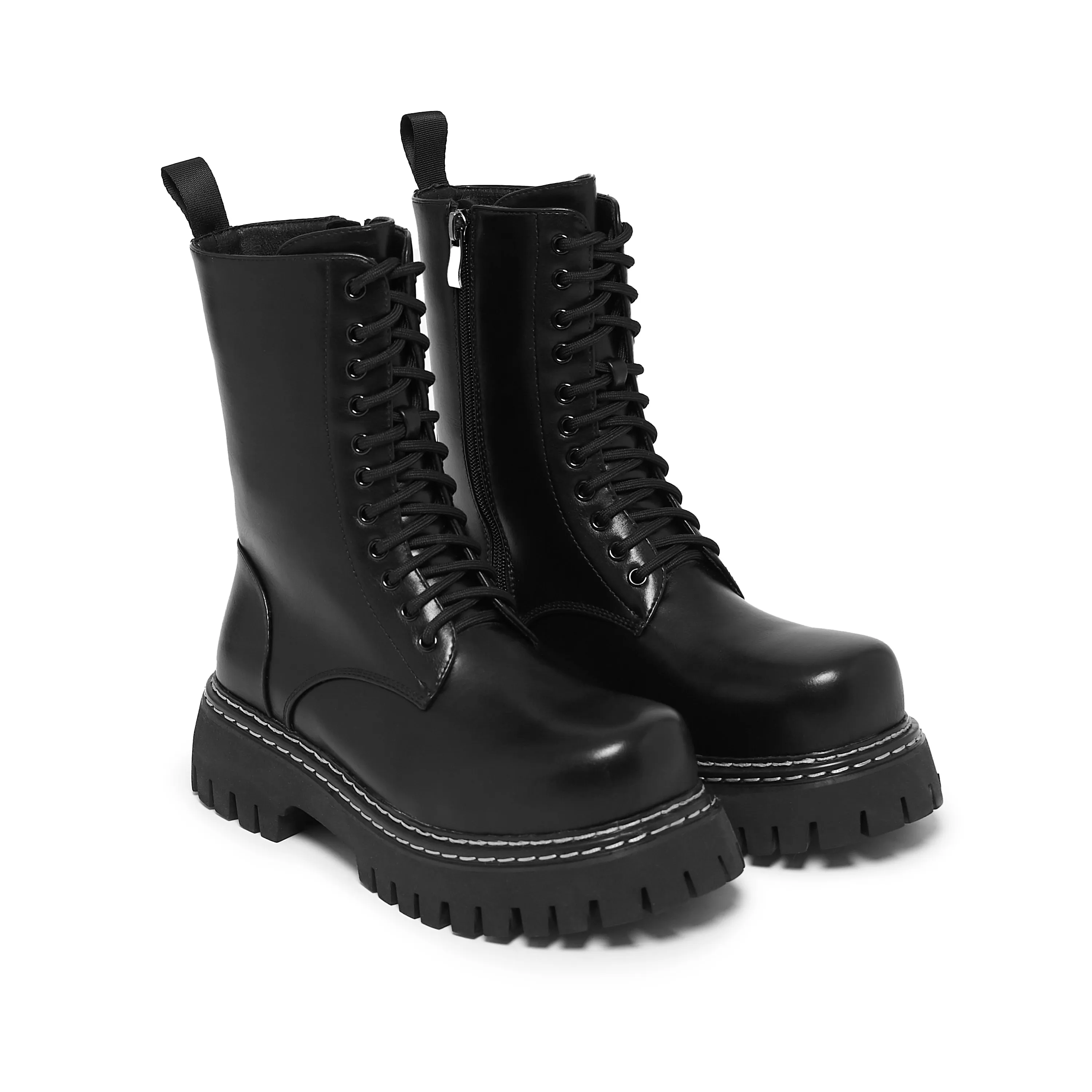 Arasaka Men's Double Rand Military Boots - Black sold by Koi Footwear product image thumbnail 2
