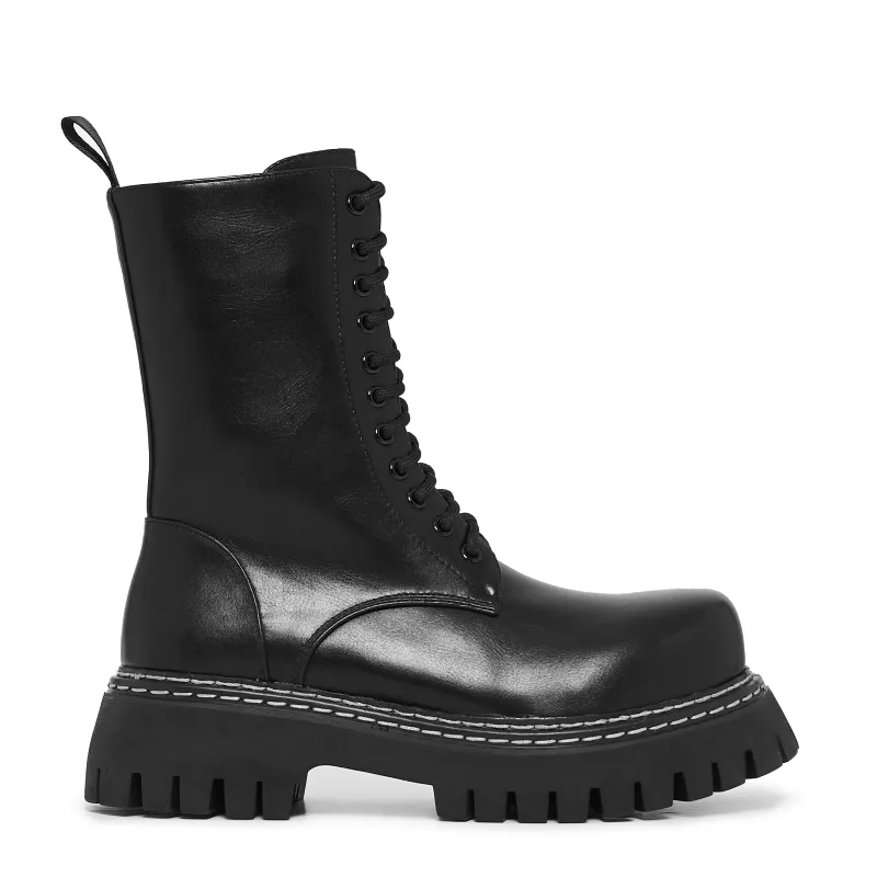 Arasaka Double Rand Military Boots - Black sold by Koi Footwear