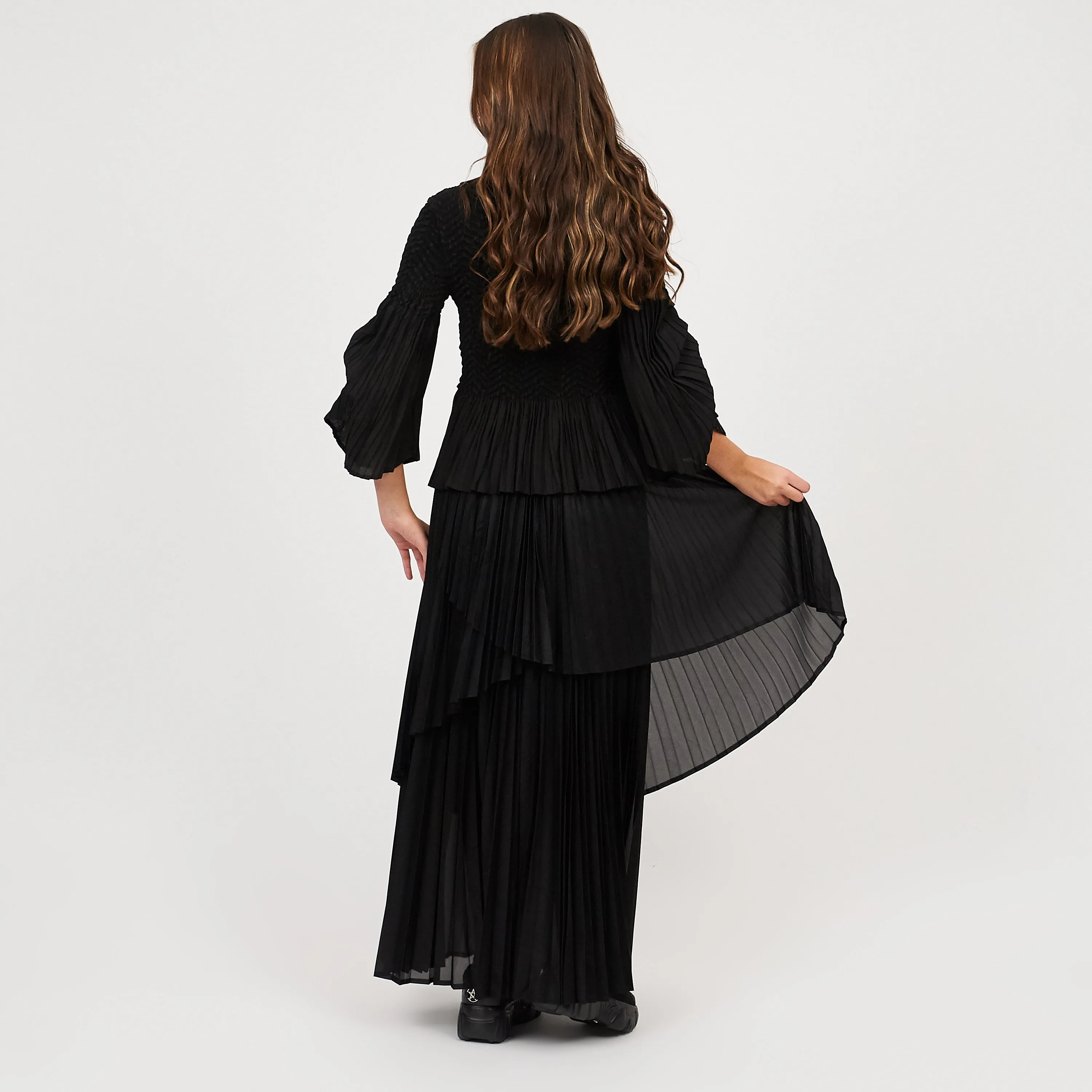 Bespoke Noctura Black Pleated Top and Skirt Co ord- One Size sold by Koi Footwear product image thumbnail 4