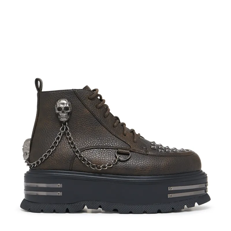 Chained Up Envy Skull Hardware Platform Boots sold by Koi Footwear