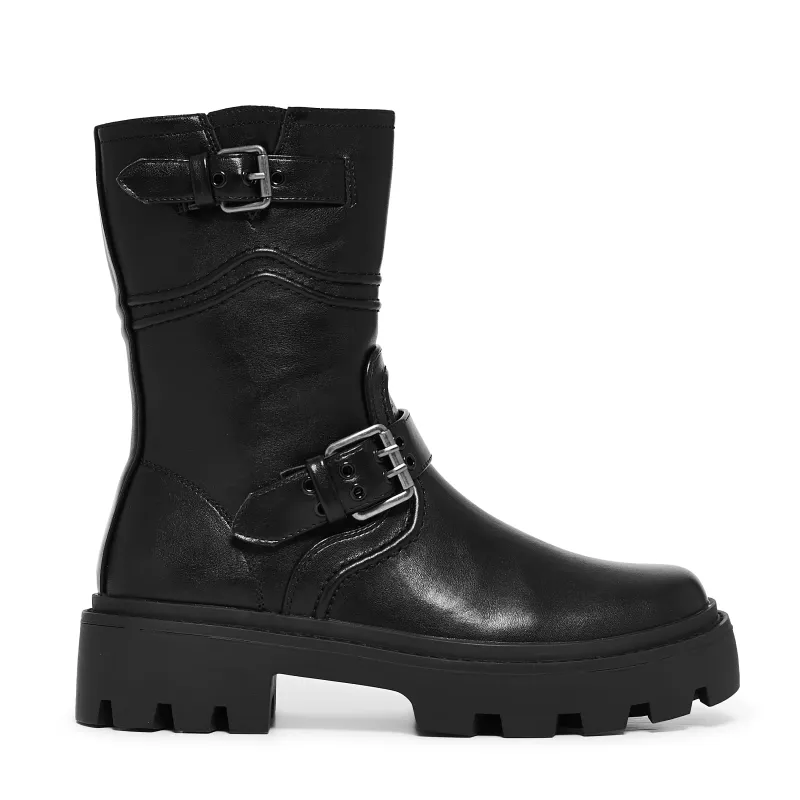 Arakis Chunky Buckle Boots- Black sold by Koi Footwear