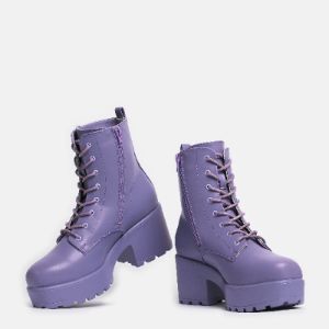 Gin Lavender Platform Military Boots sold by Koi Footwear