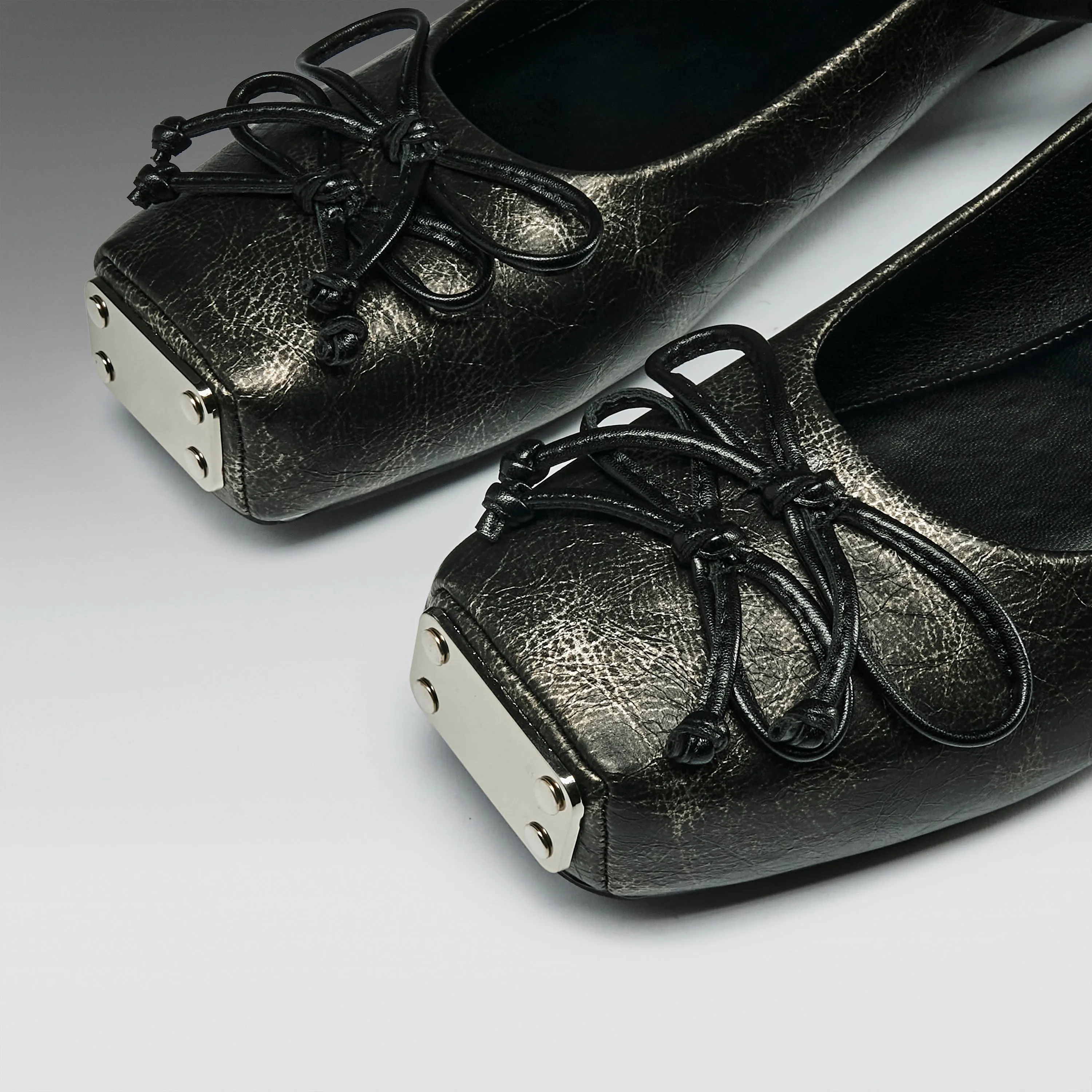 Blithe Metal Toe Ballet Flats- Cracked Grey sold by Koi Footwear product image thumbnail 5