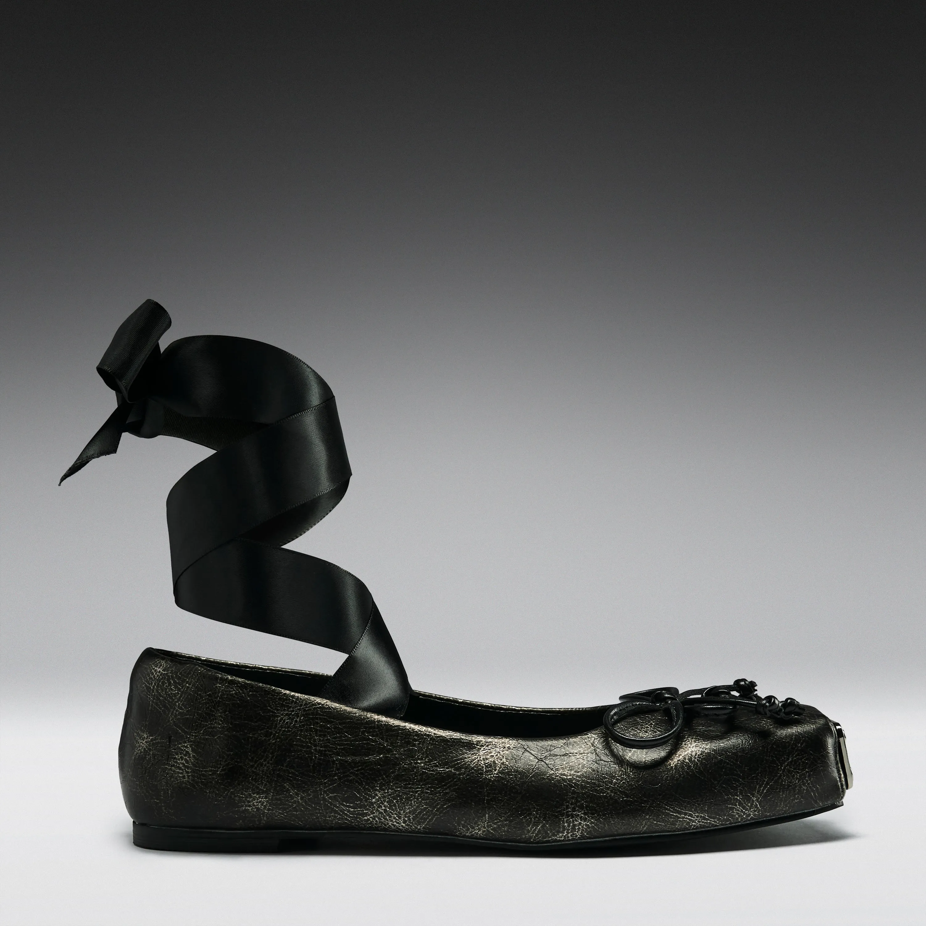 Blithe Metal Toe Ballet Flats- Cracked Grey sold by Koi Footwear product image thumbnail 2