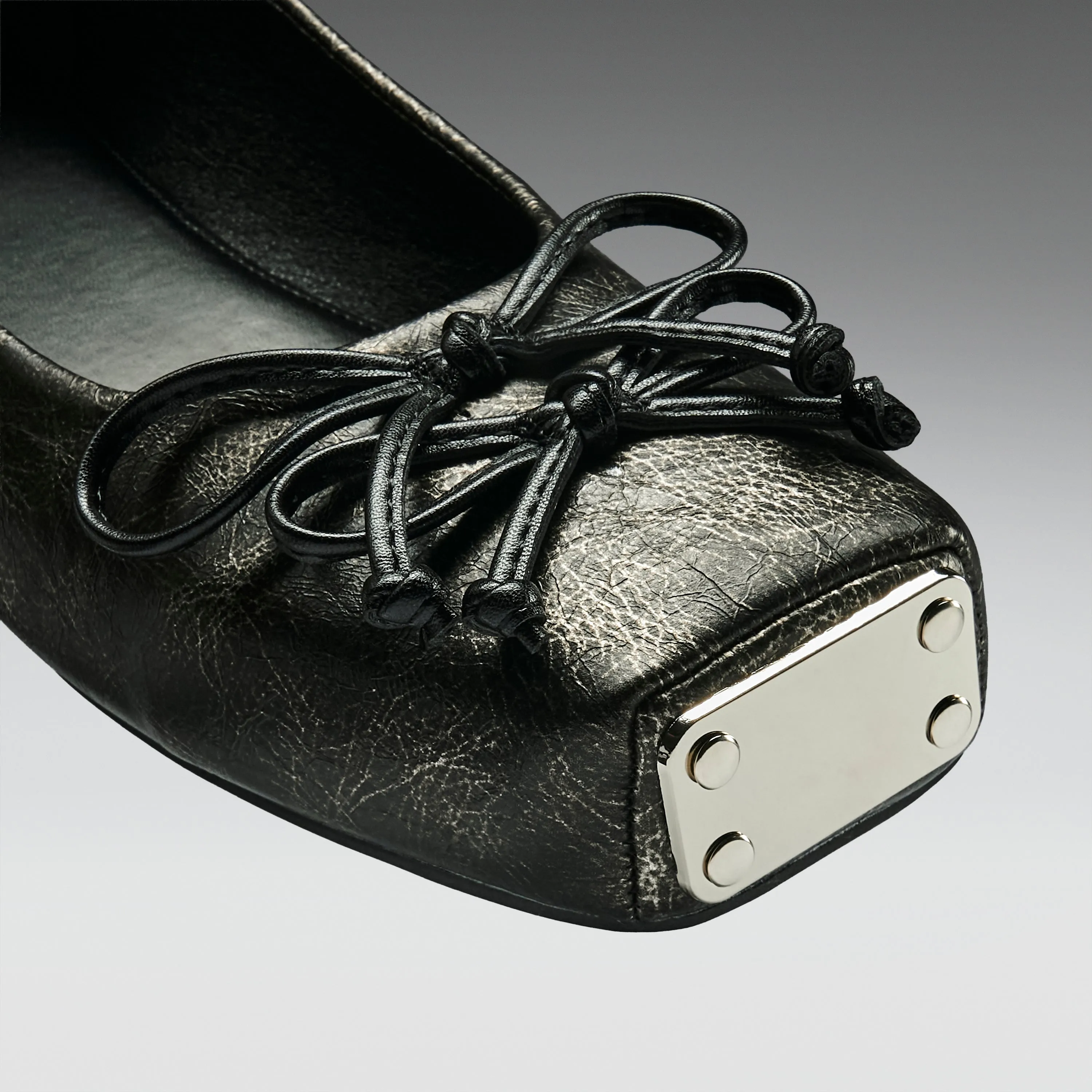 Blithe Metal Toe Ballet Flats- Cracked Grey sold by Koi Footwear product image thumbnail 3