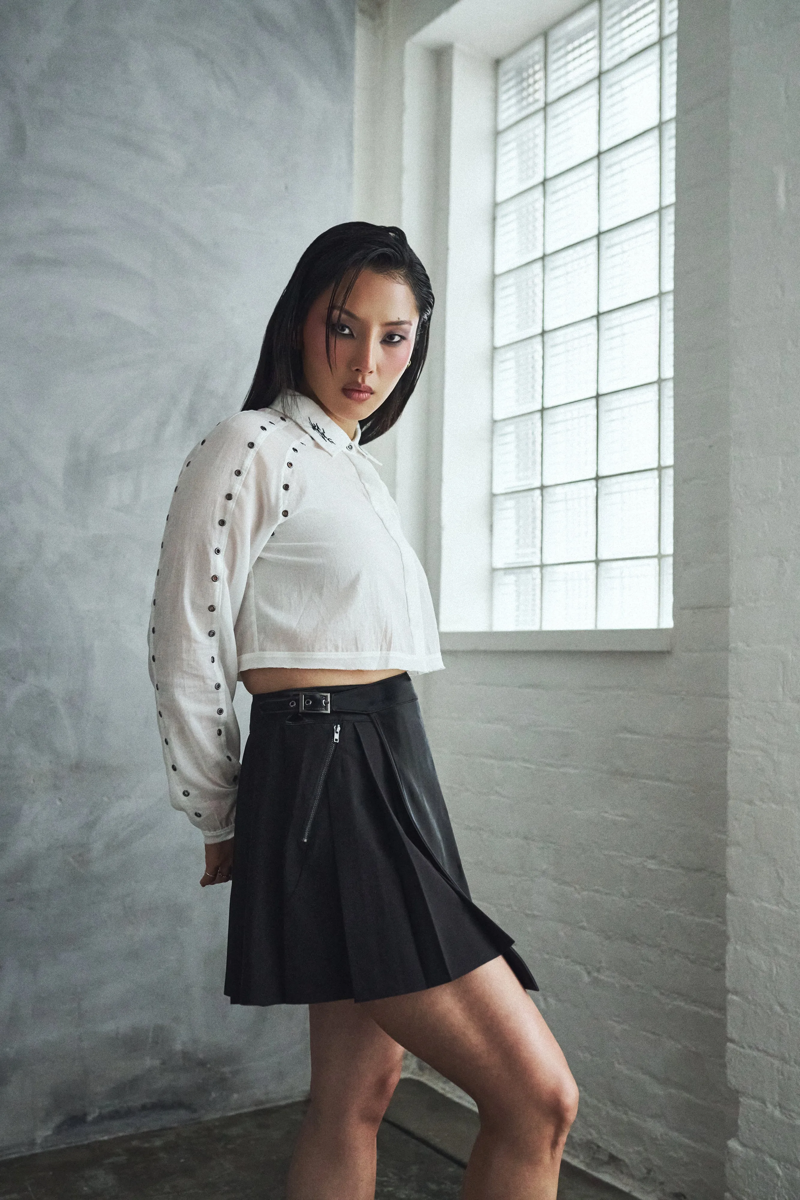 Wisp Cropped Long-Sleeve Shirt - White sold by Koi Footwear product image thumbnail 2