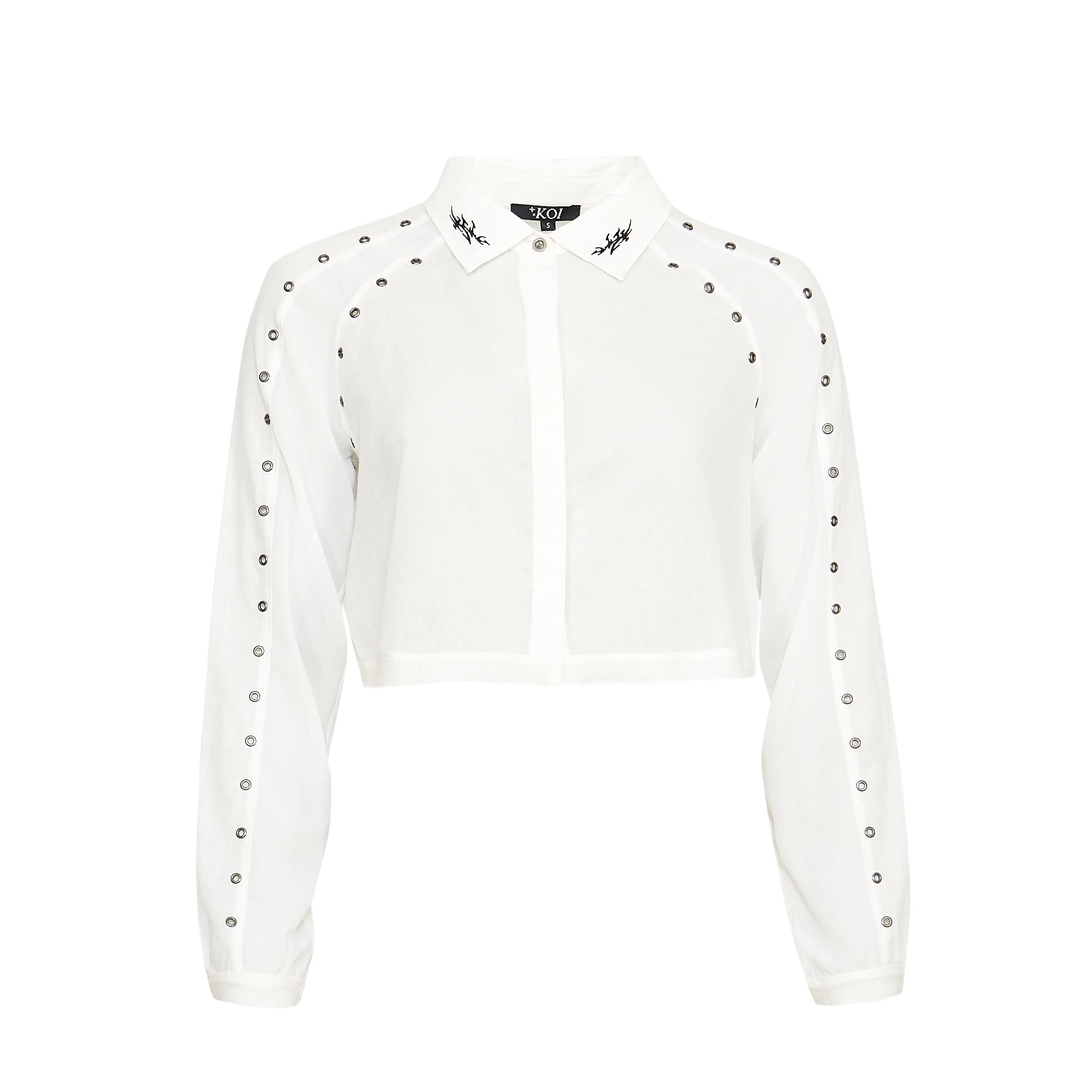 Wisp Cropped Long-Sleeve Shirt - White sold by Koi Footwear product image thumbnail 3