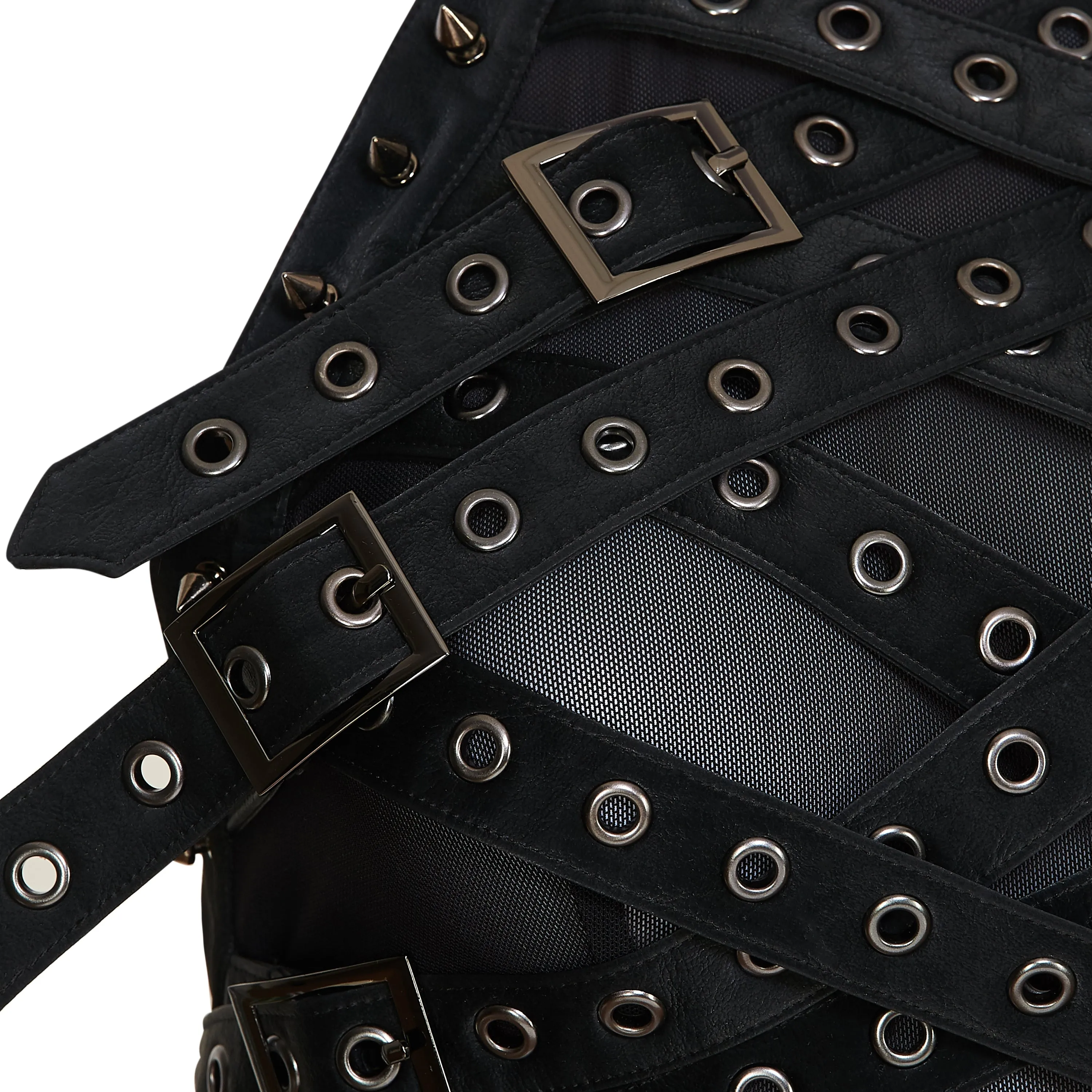 Vault Belted Mesh Crop Top- Black sold by Koi Footwear product image thumbnail 4