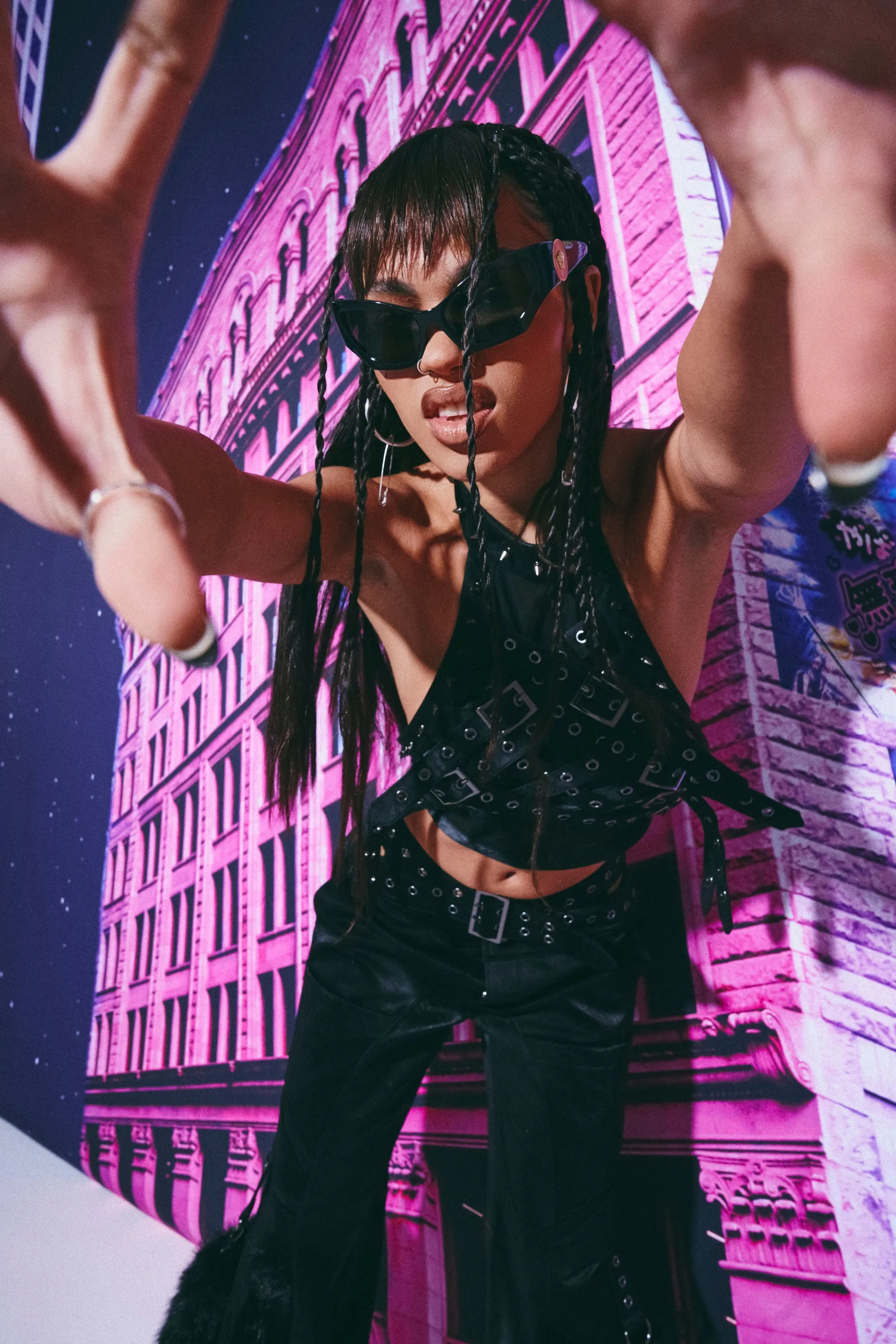 Vault Belted Mesh Crop Top- Black sold by Koi Footwear product image thumbnail 5