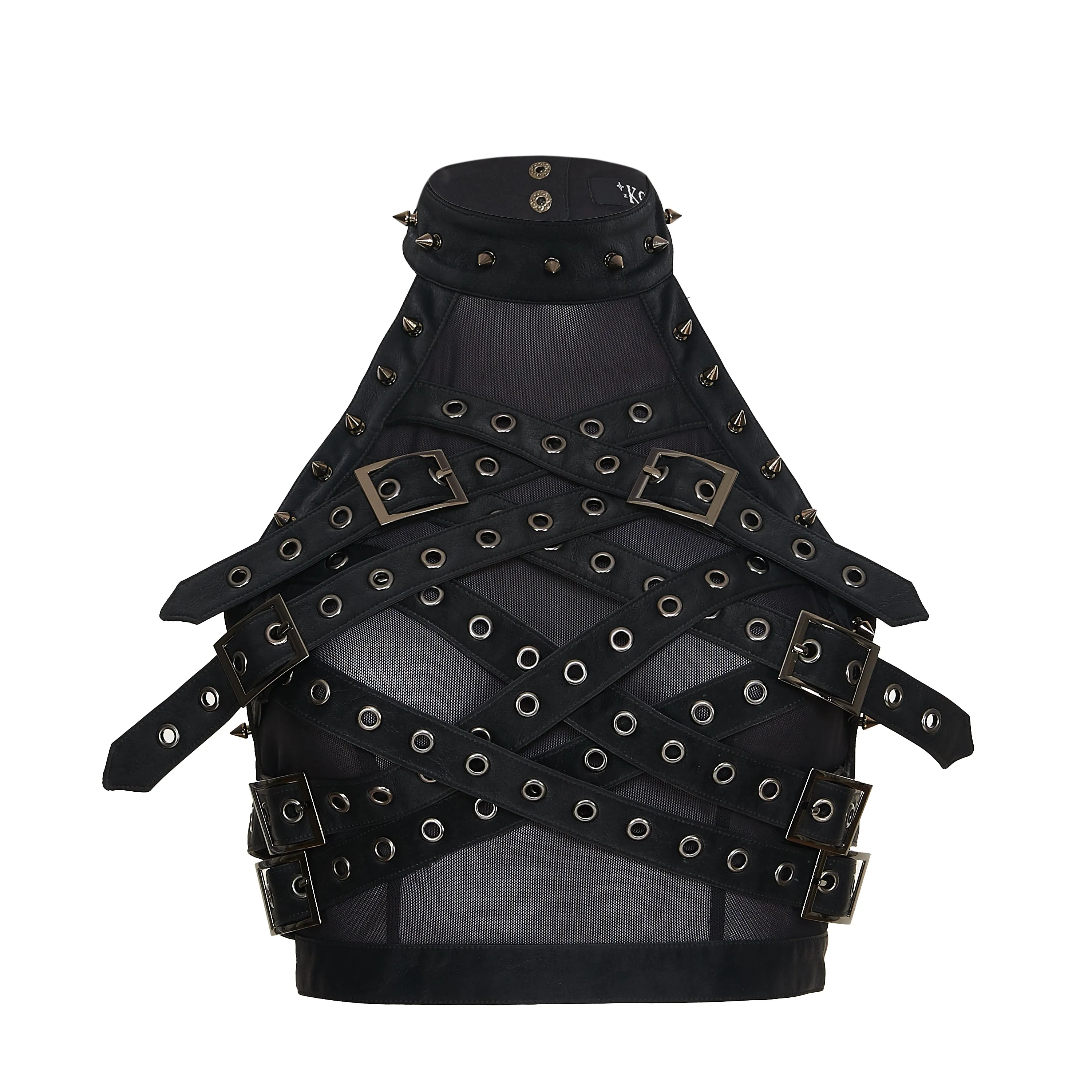 Vault Belted Mesh Crop Top- Black sold by Koi Footwear product image thumbnail 3