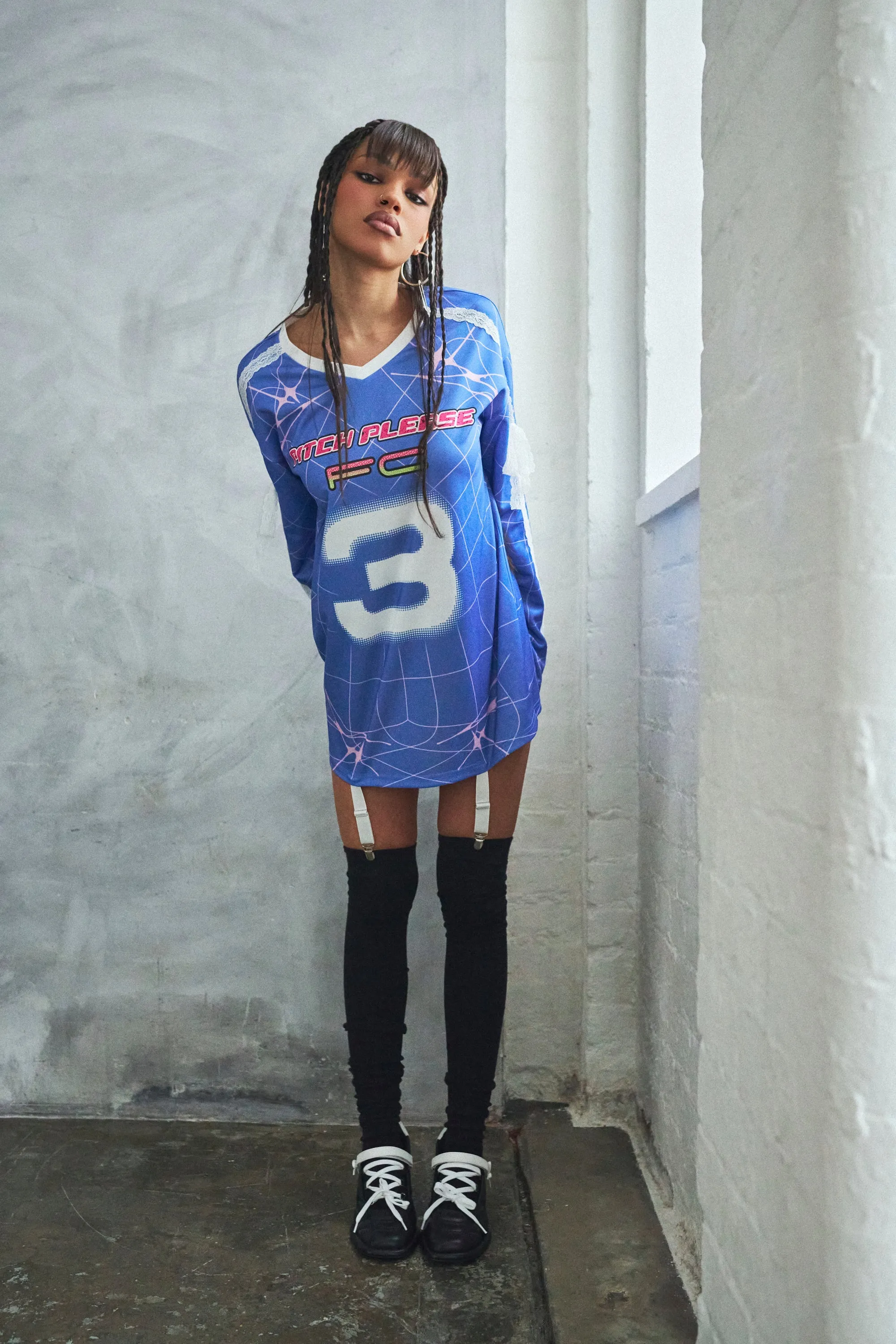 Pitch Please Oversized Shirt Dress - Navy sold by Koi Footwear product image thumbnail 4