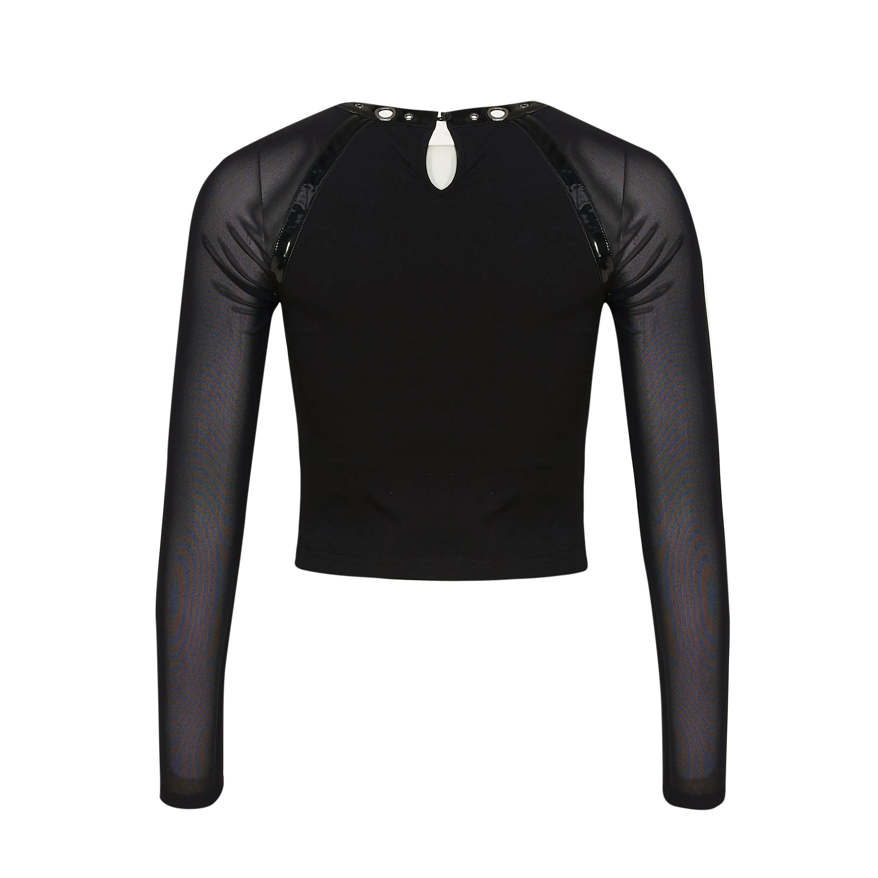 Crypt Studded Long-Sleeved Shirt - Black with Mesh sold by Koi Footwear product image thumbnail 4