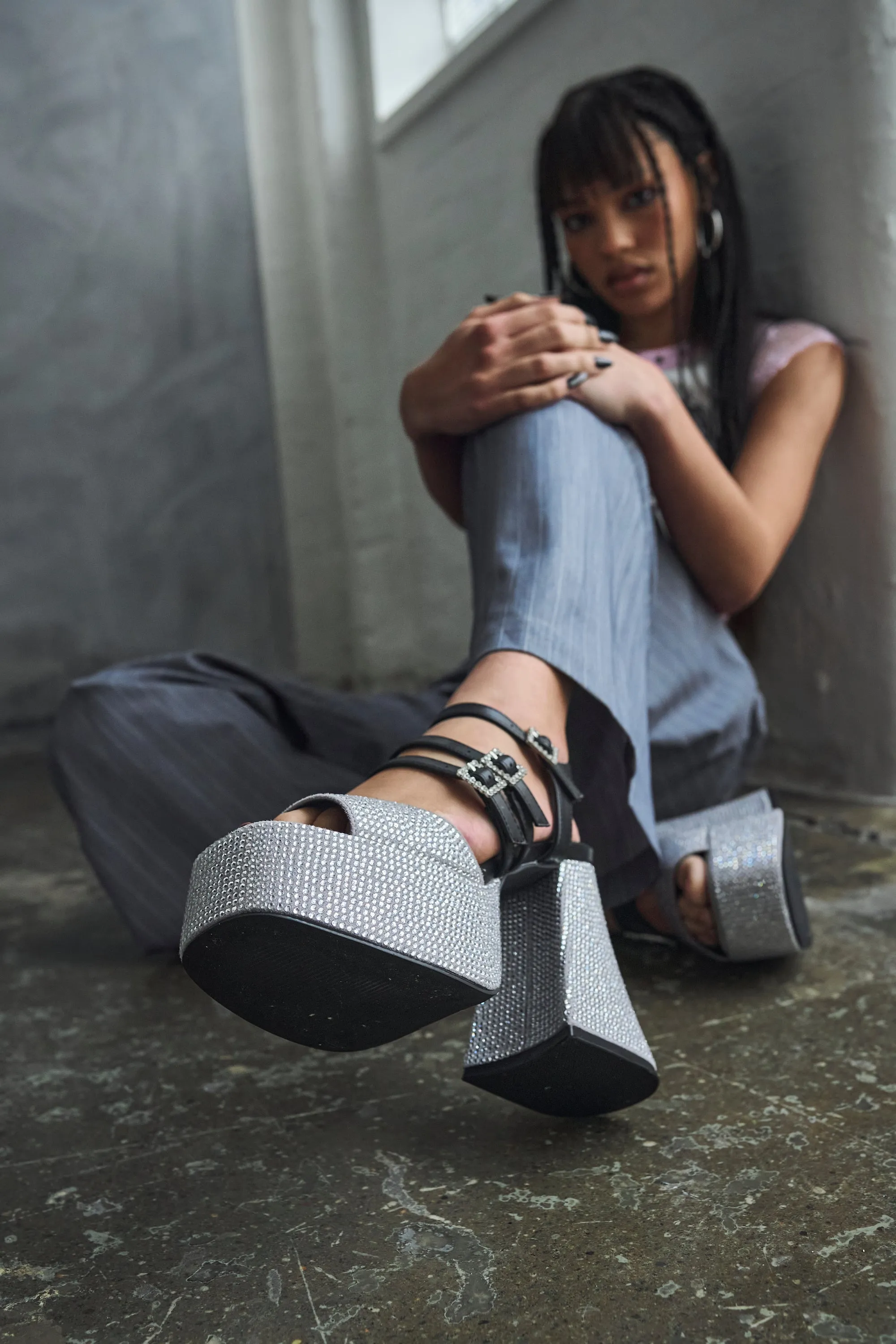 Felicity Crystal Strappy Heels- Silver sold by Koi Footwear product image thumbnail 5