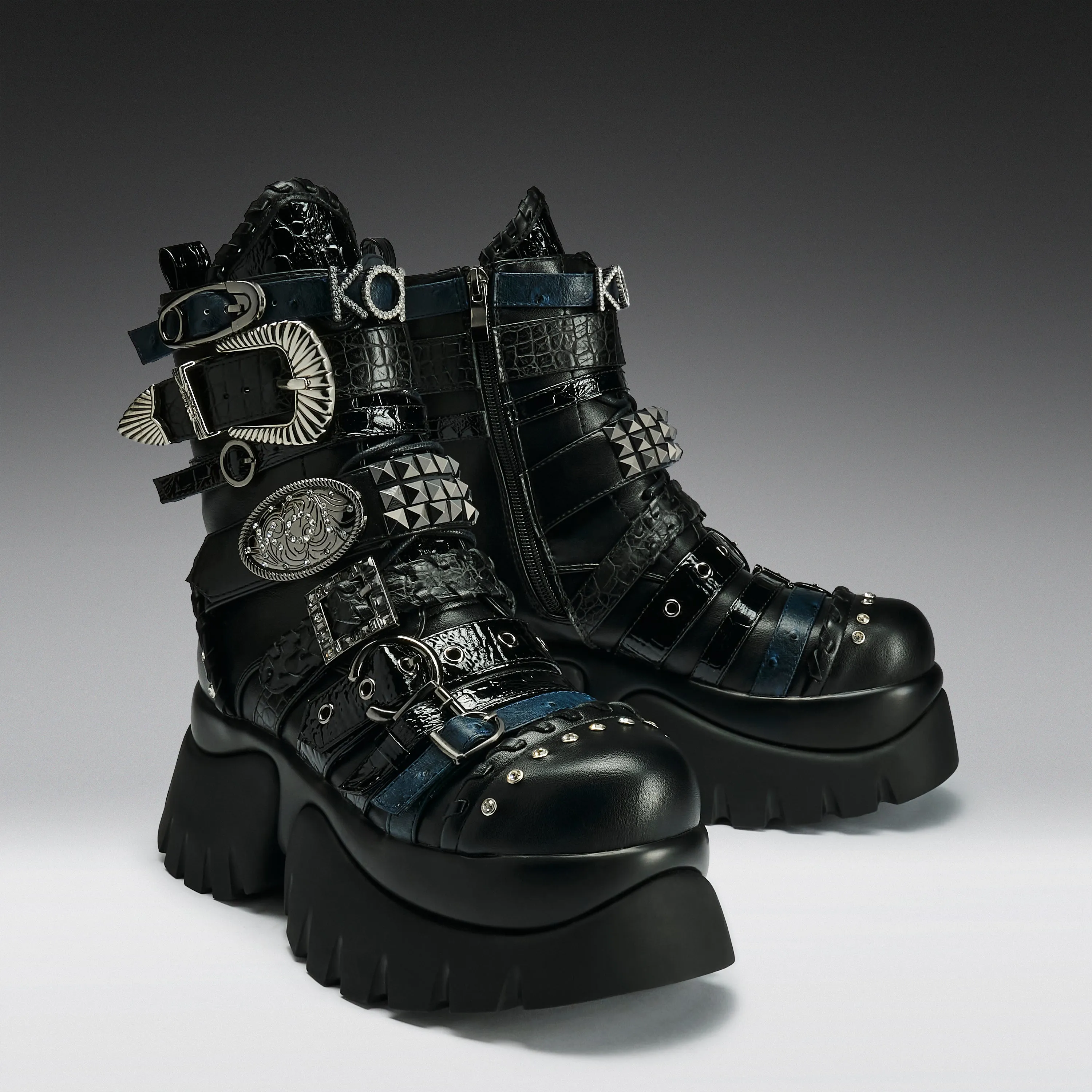 Enchained Belt Monster Boots- Black sold by Koi Footwear product image thumbnail 2