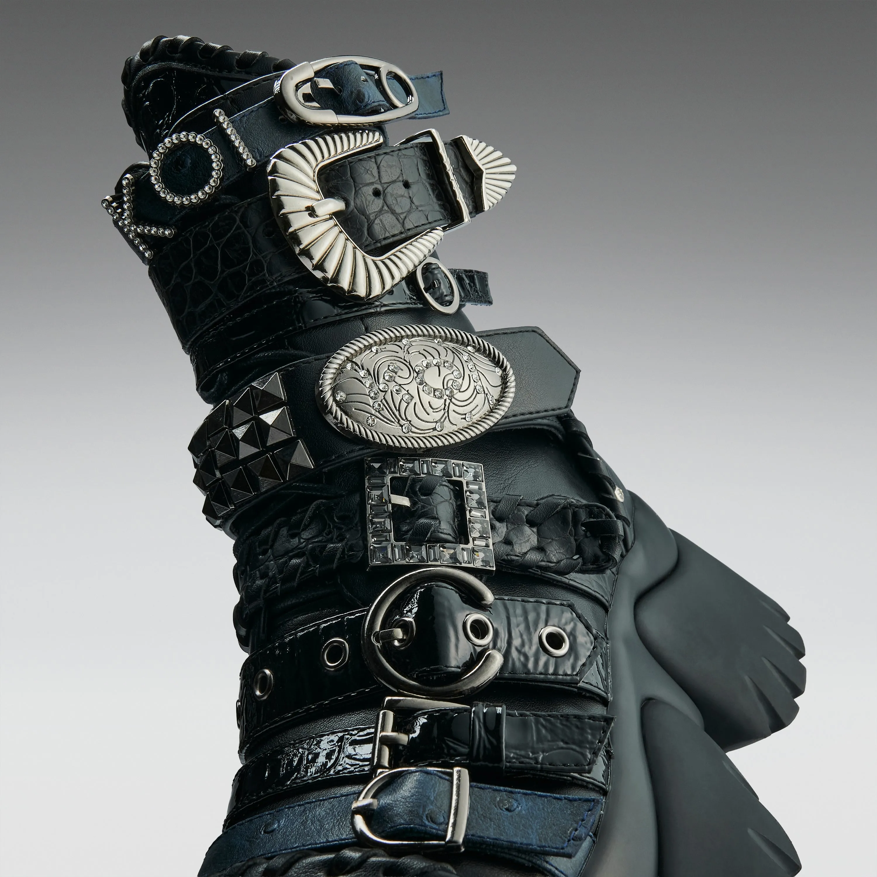 Enchained Belt Monster Boots- Black sold by Koi Footwear product image thumbnail 5