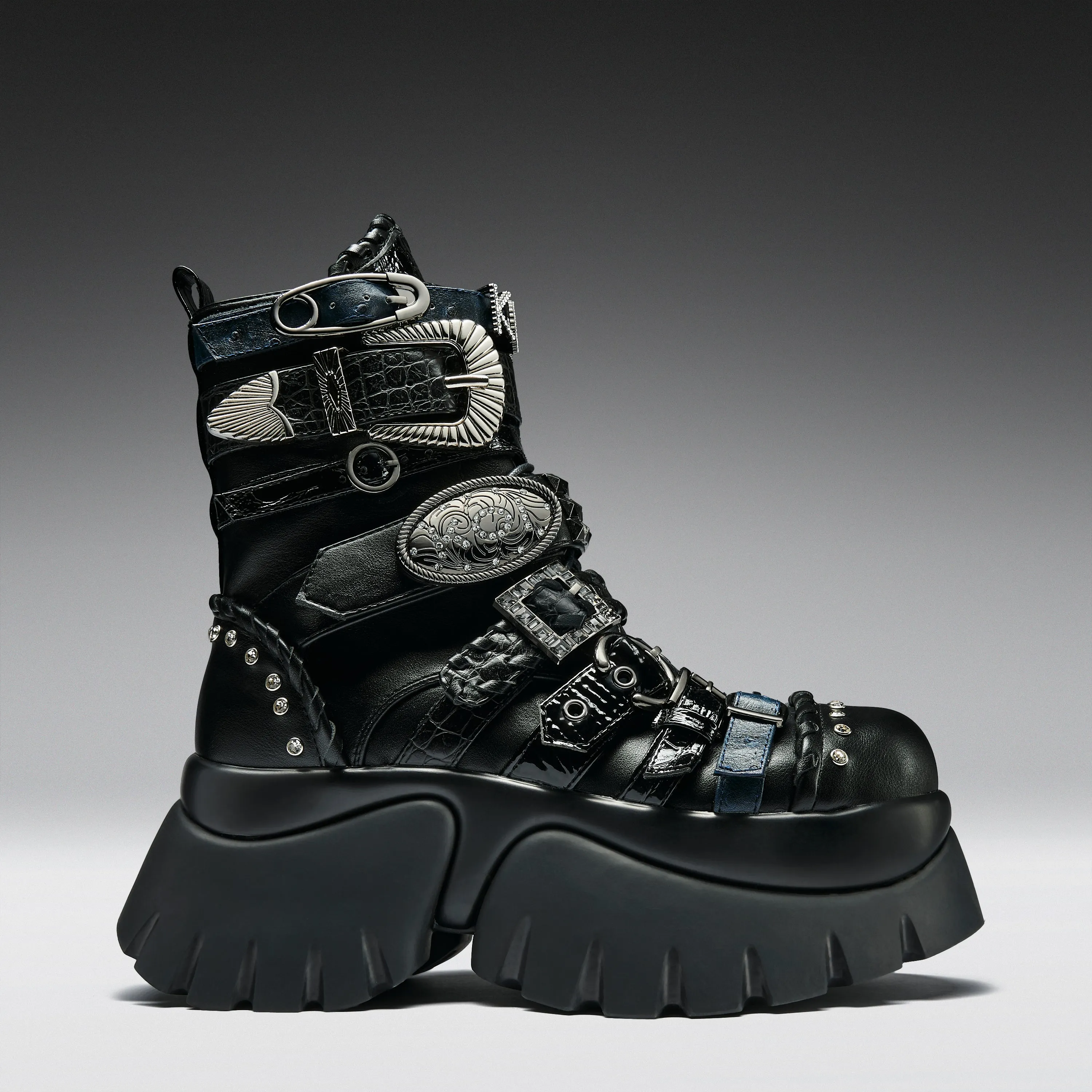 Enchained Belt Monster Boots- Black sold by Koi Footwear product image thumbnail 3