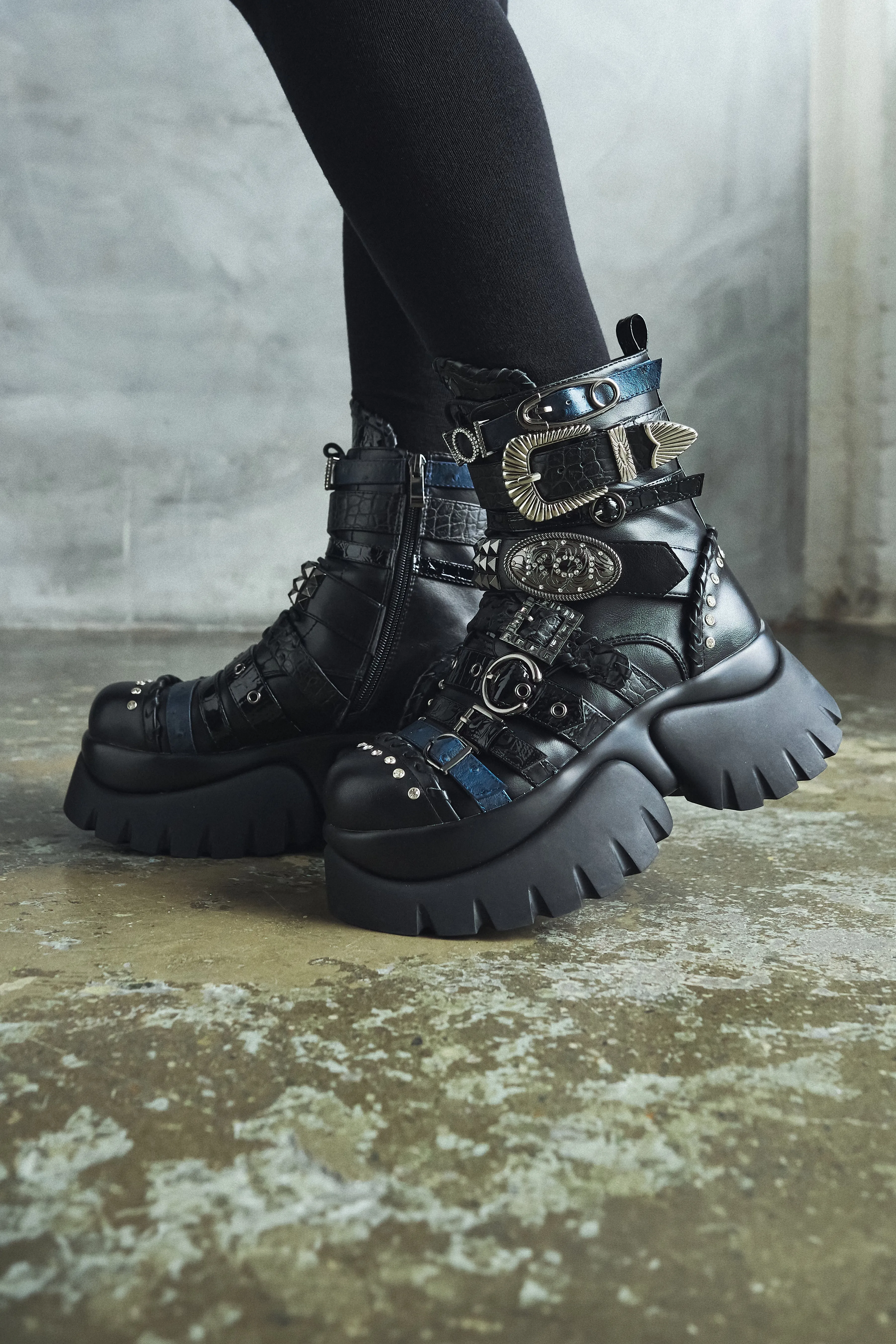 Enchained Belt Monster Boots- Black sold by Koi Footwear product image thumbnail 4