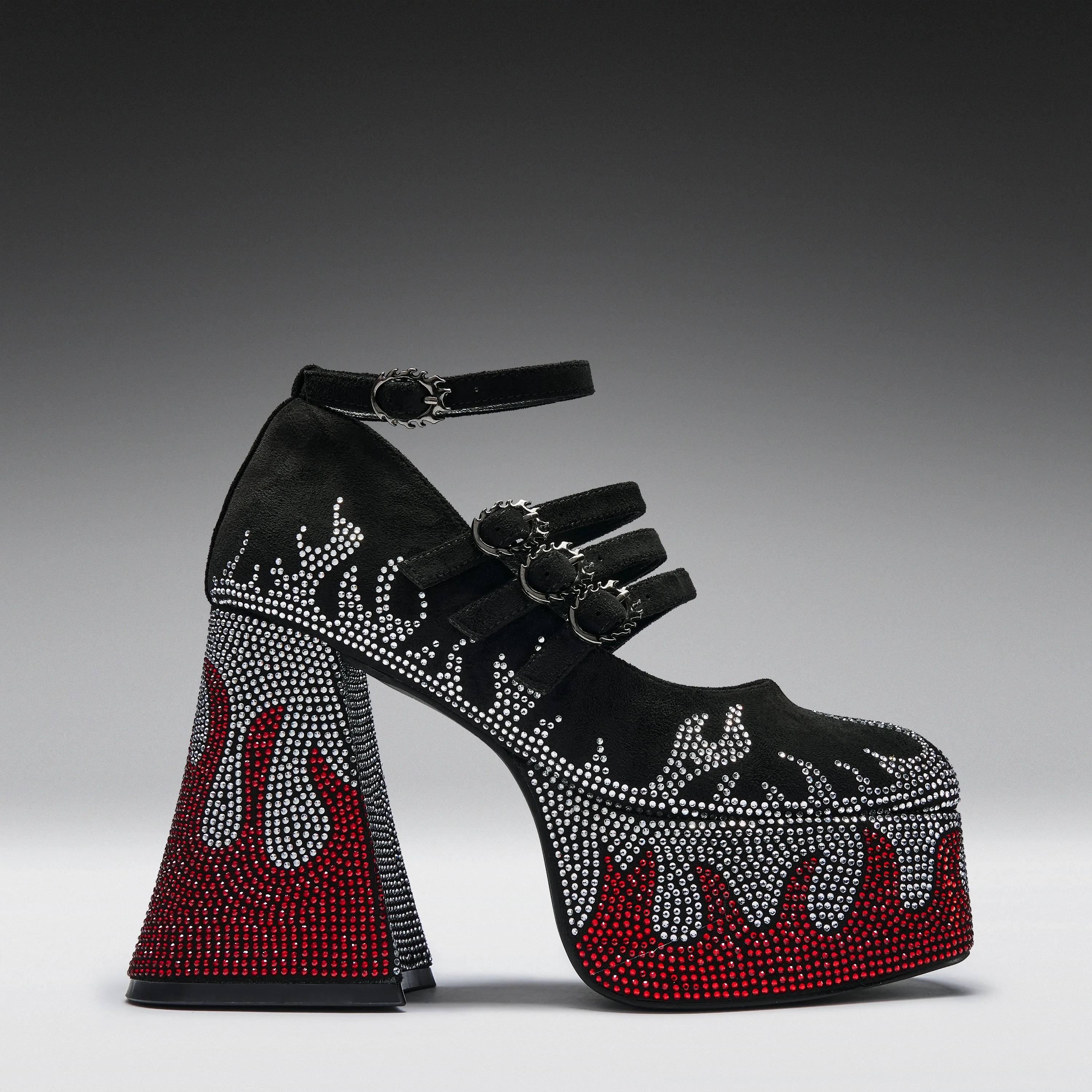 Blazed Flames Strappy Heels- Black sold by Koi Footwear product image thumbnail 3