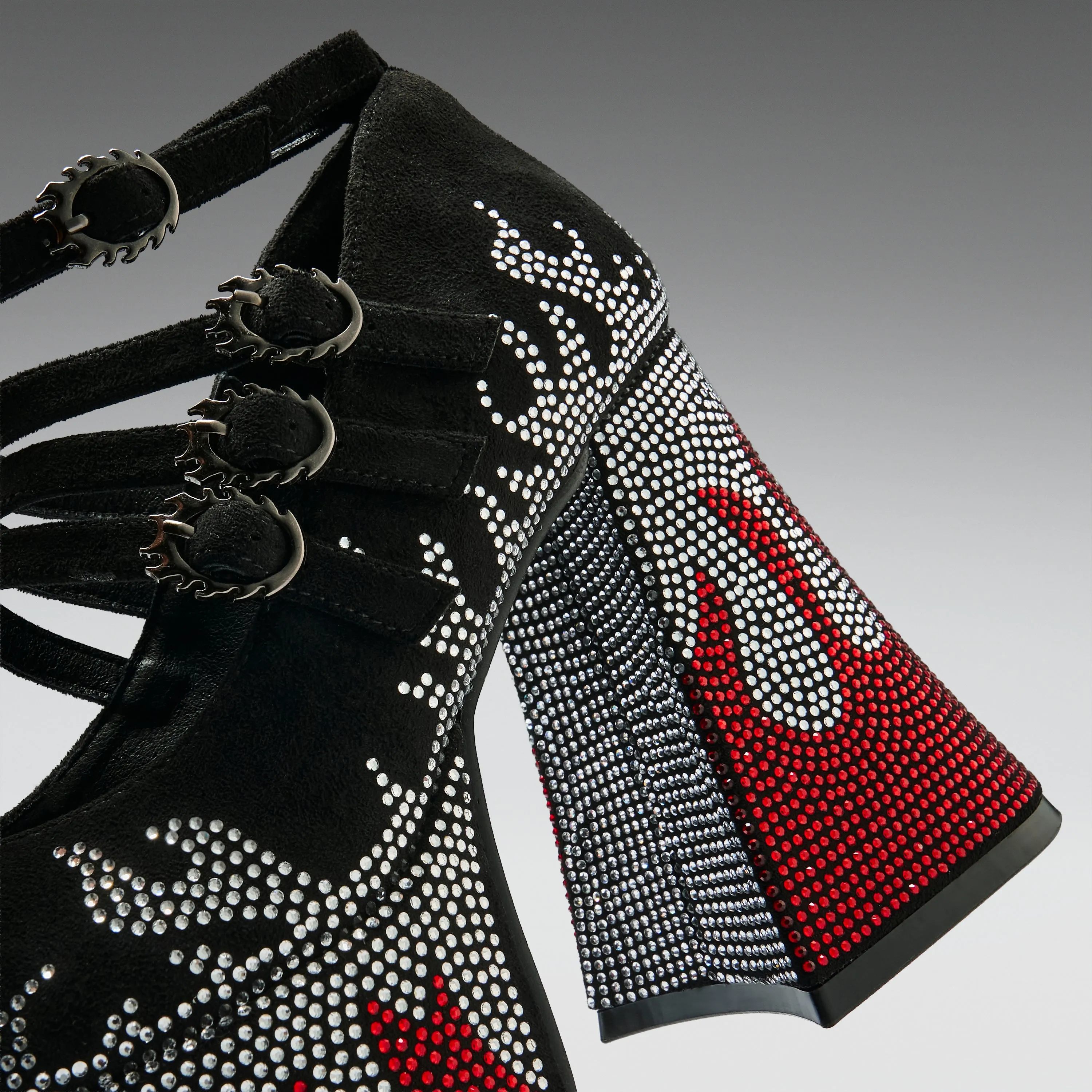 Blazed Flames Strappy Heels- Black sold by Koi Footwear product image thumbnail 4