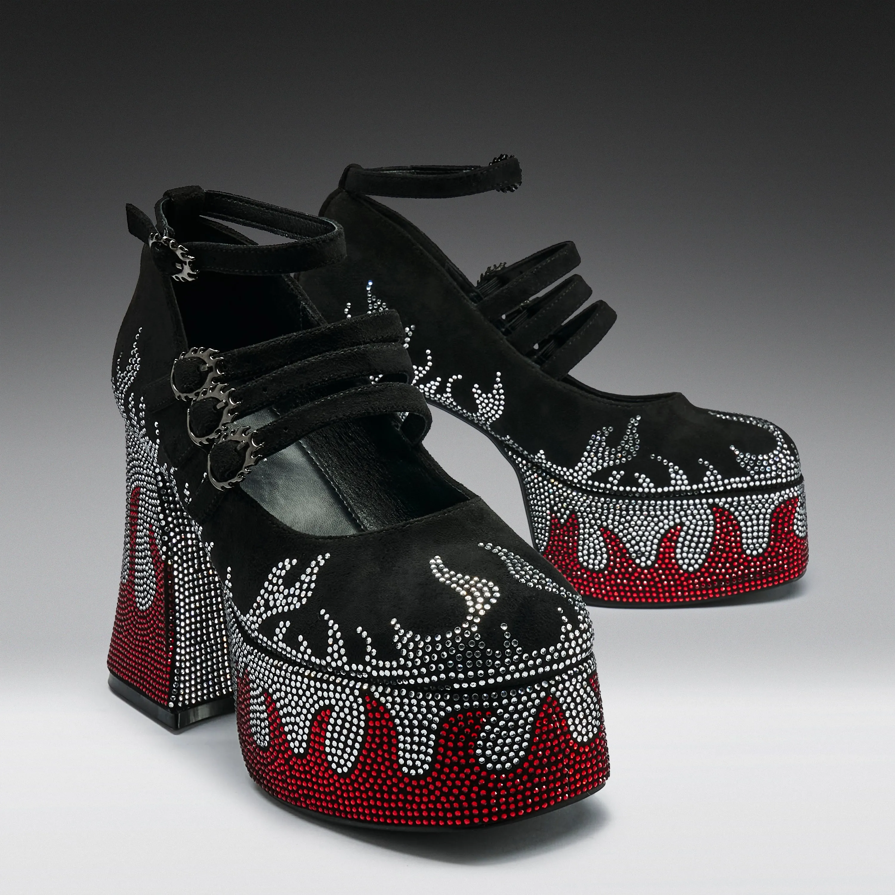 Blazed Flames Strappy Heels- Black sold by Koi Footwear product image thumbnail 2