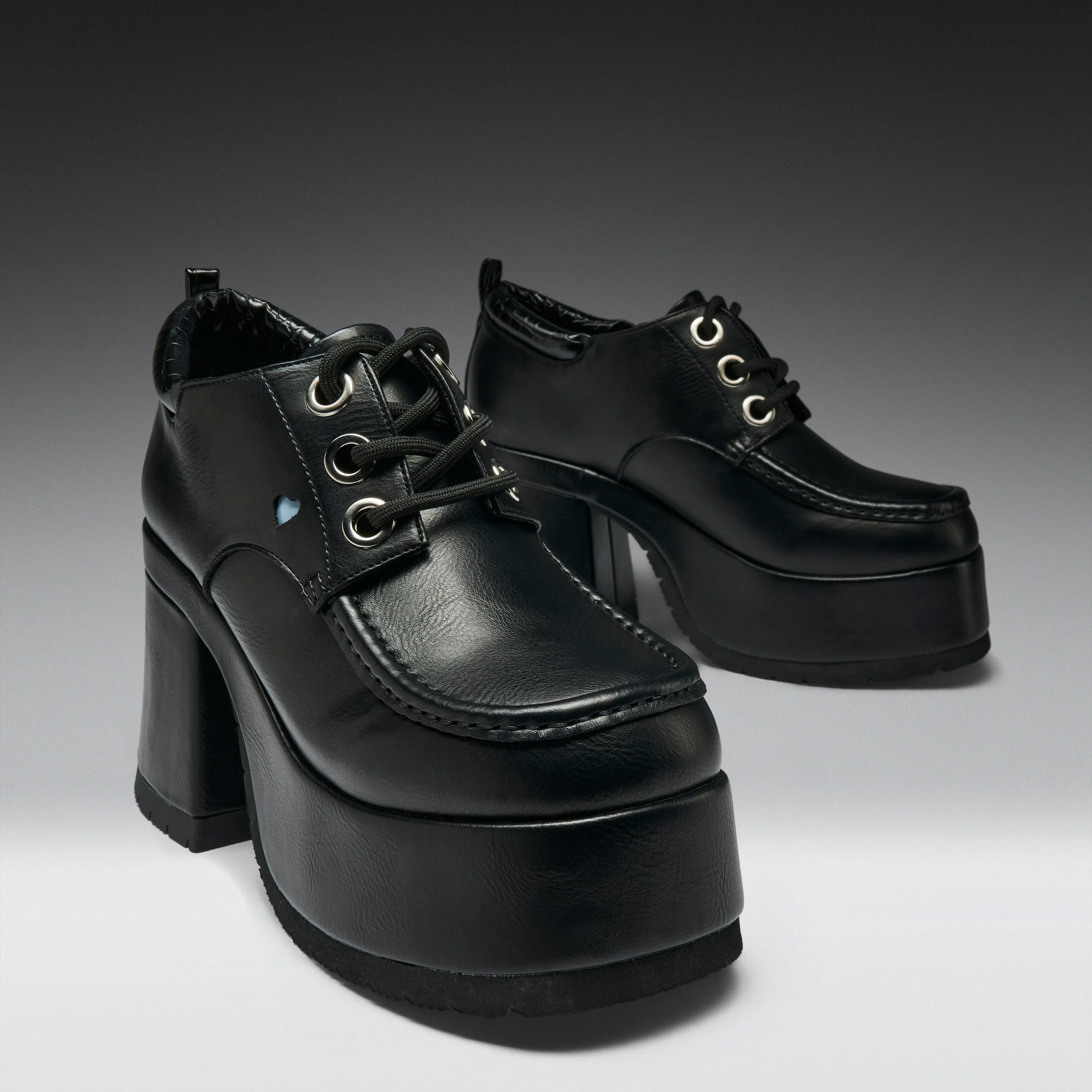 Kinetic Chunky Heeled Shoes-Black sold by Koi Footwear