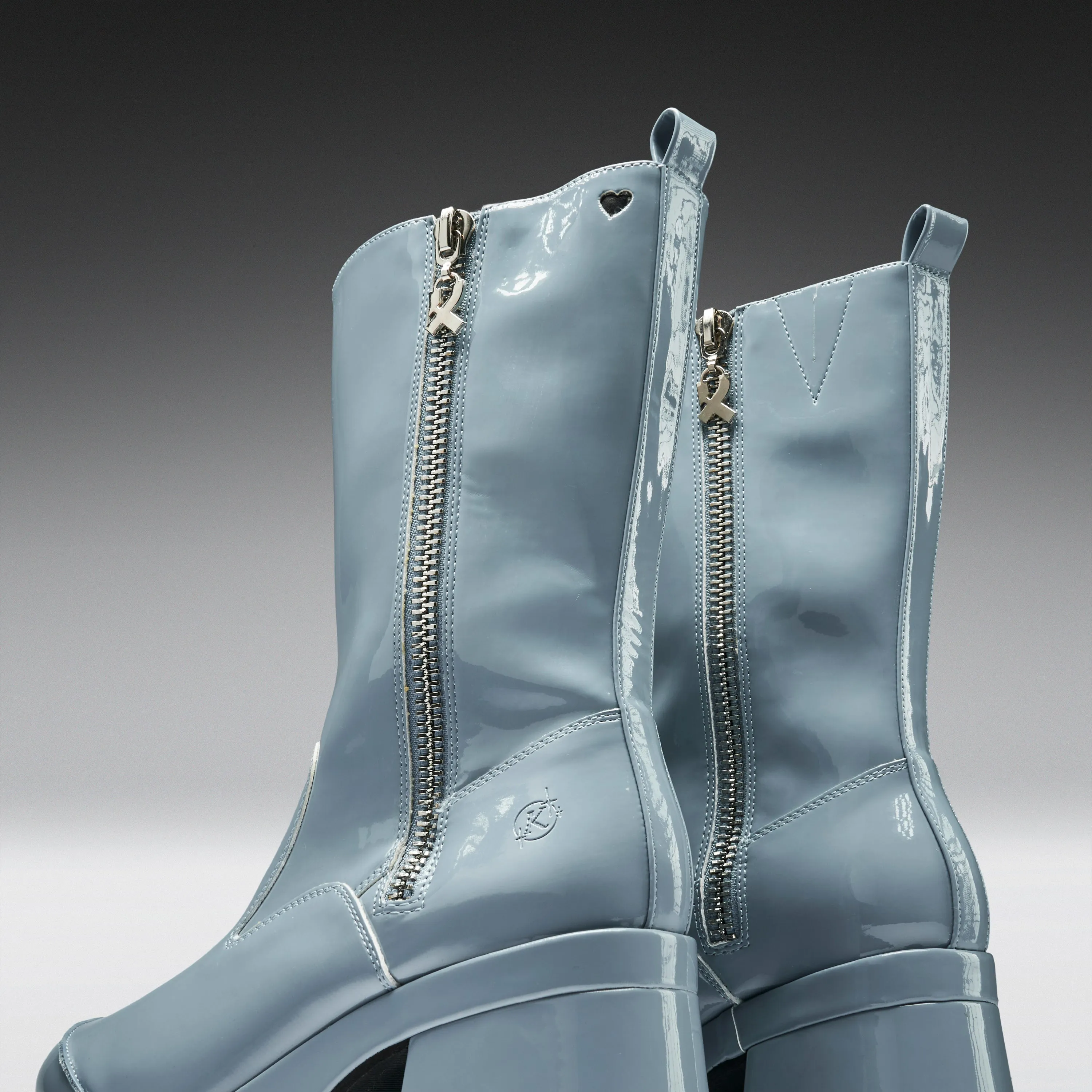 Halcyon Chunky Heeled Boots -Sea Blue sold by Koi Footwear product image thumbnail 4