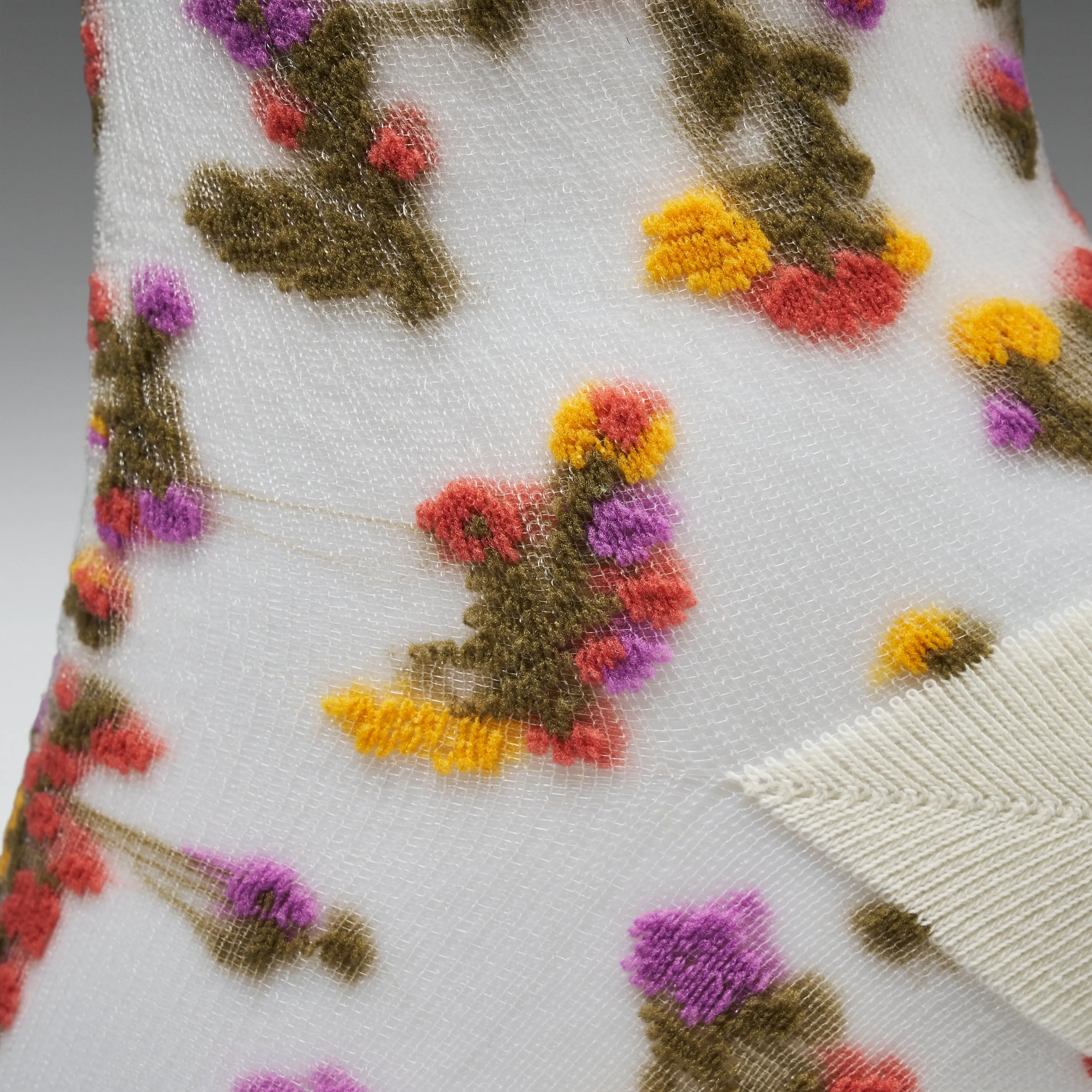 Blossom Cream Floral Sheer Socks sold by Koi Footwear product image thumbnail 2