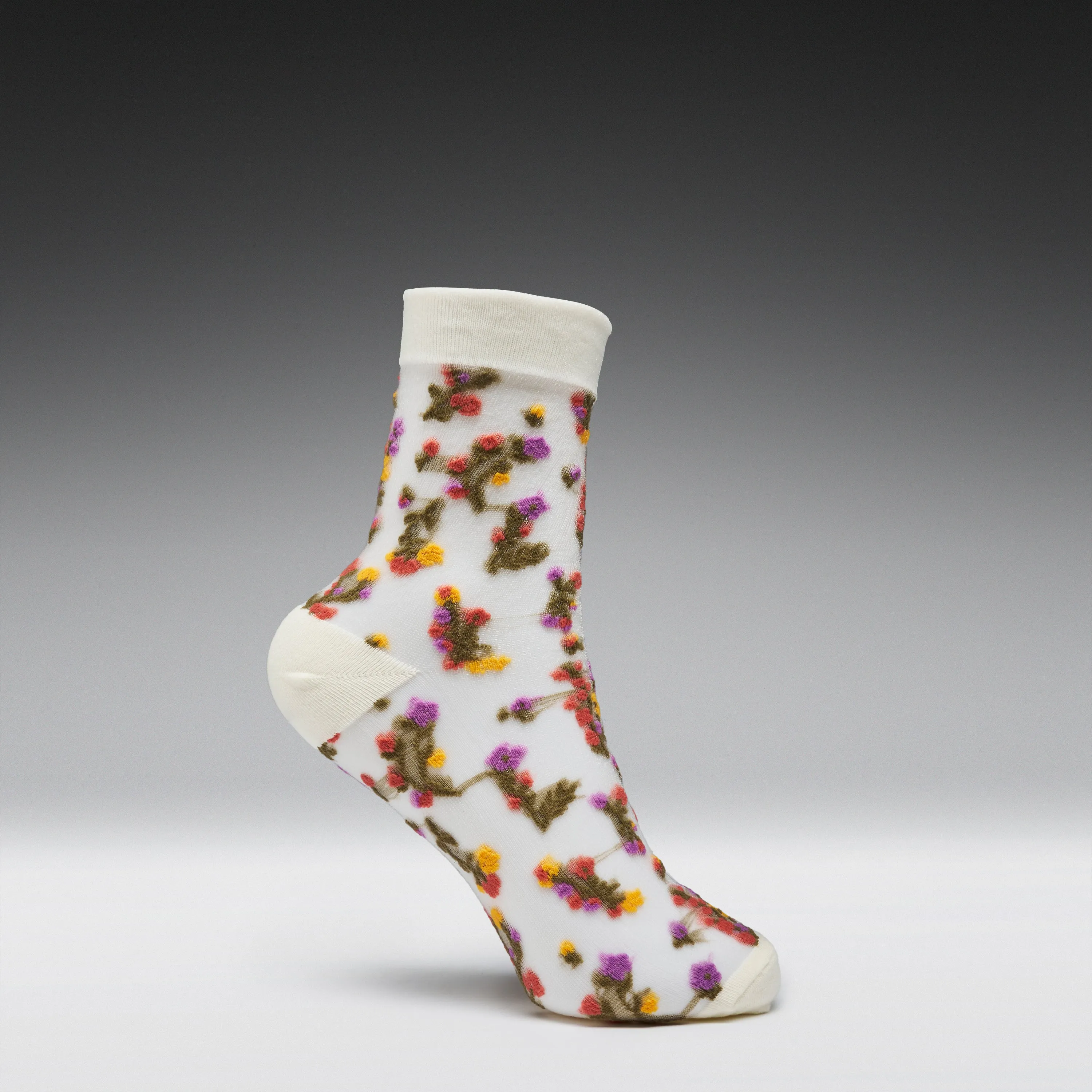 Blossom Cream Floral Sheer Socks sold by Koi Footwear