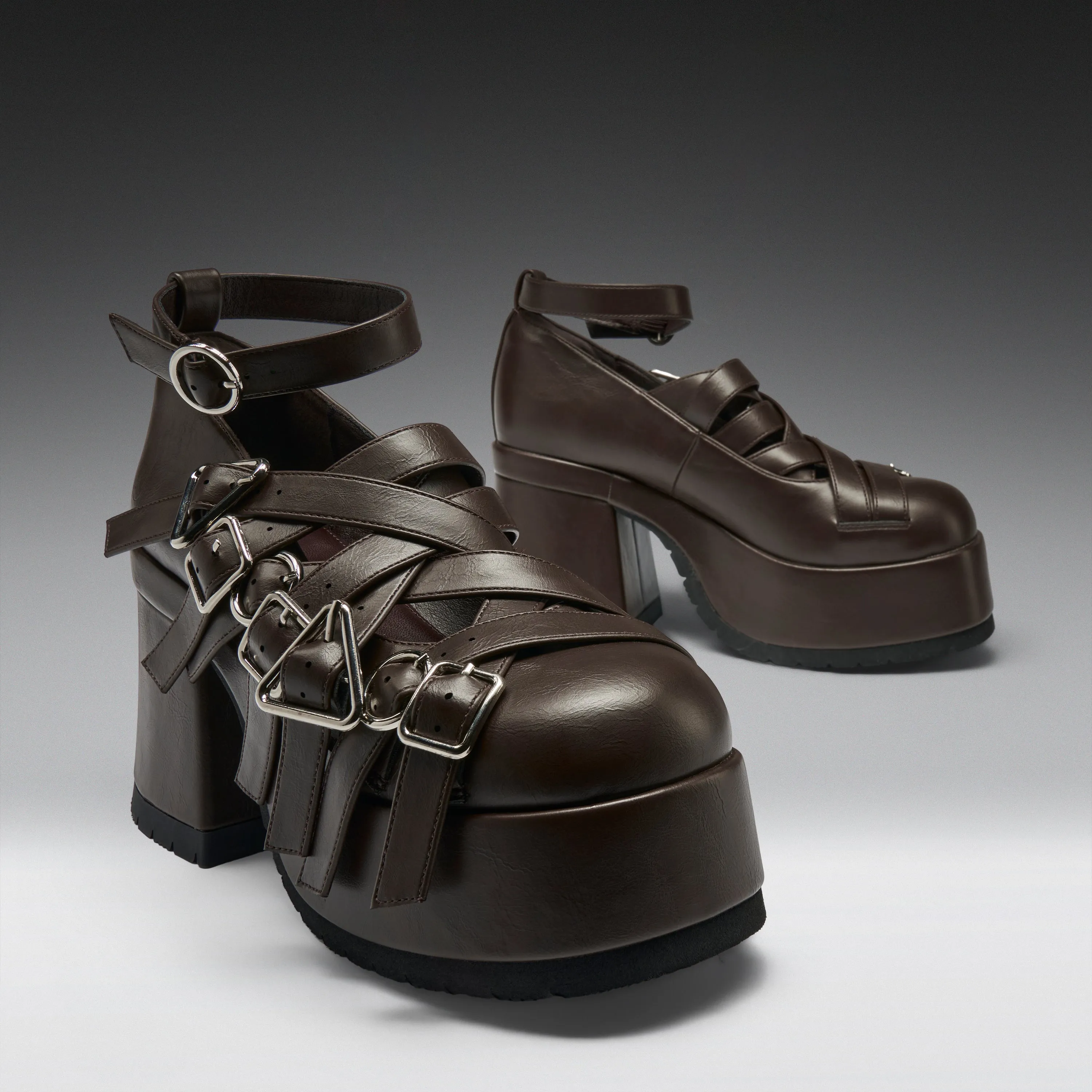 Avalon Strappy Heeled Shoes- Acorn sold by Koi Footwear