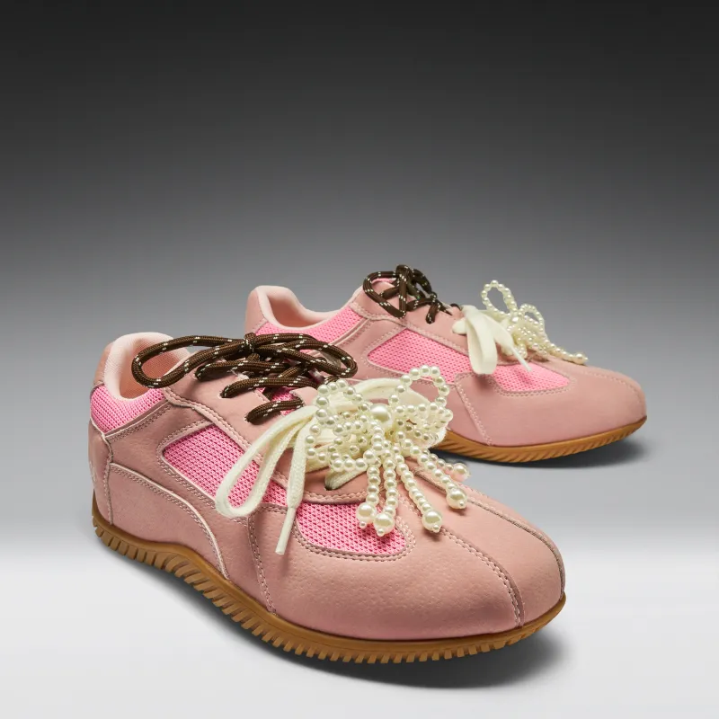 Wanderlust Flat Pearl Trainers - Dusty Pink made by Koi Footwear