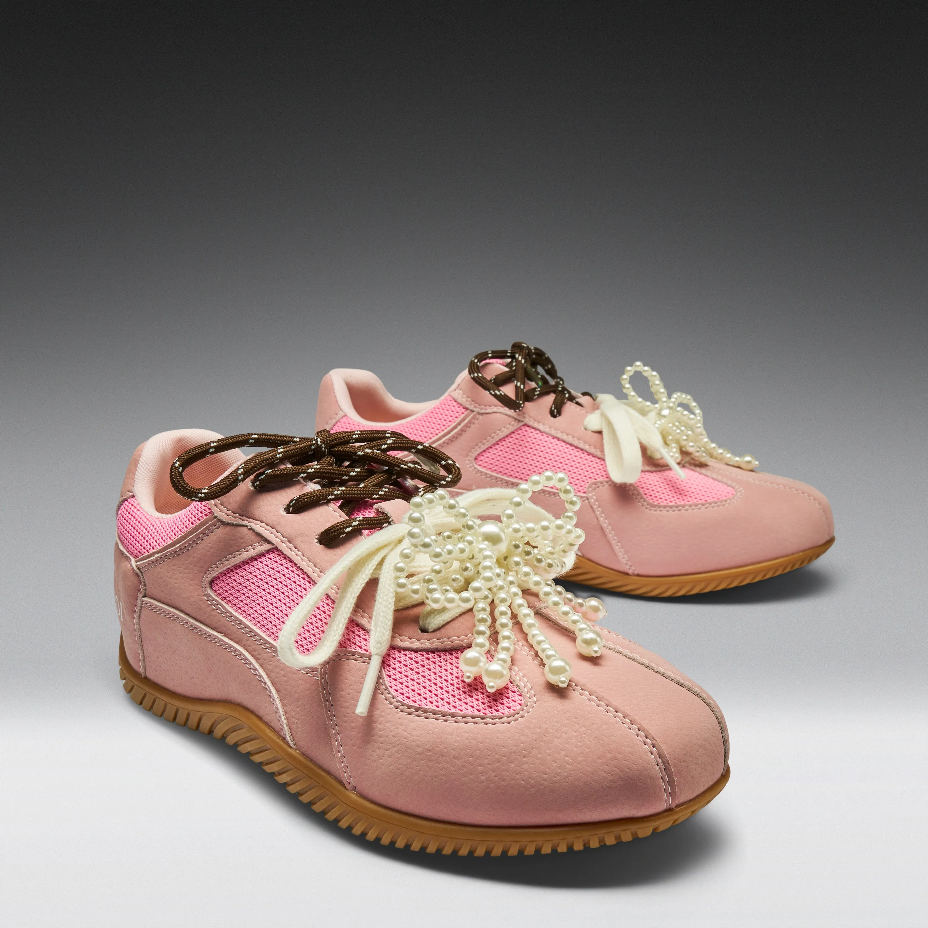 Wanderlust Flat Pearl Trainers - Dusty Pink sold by Koi Footwear