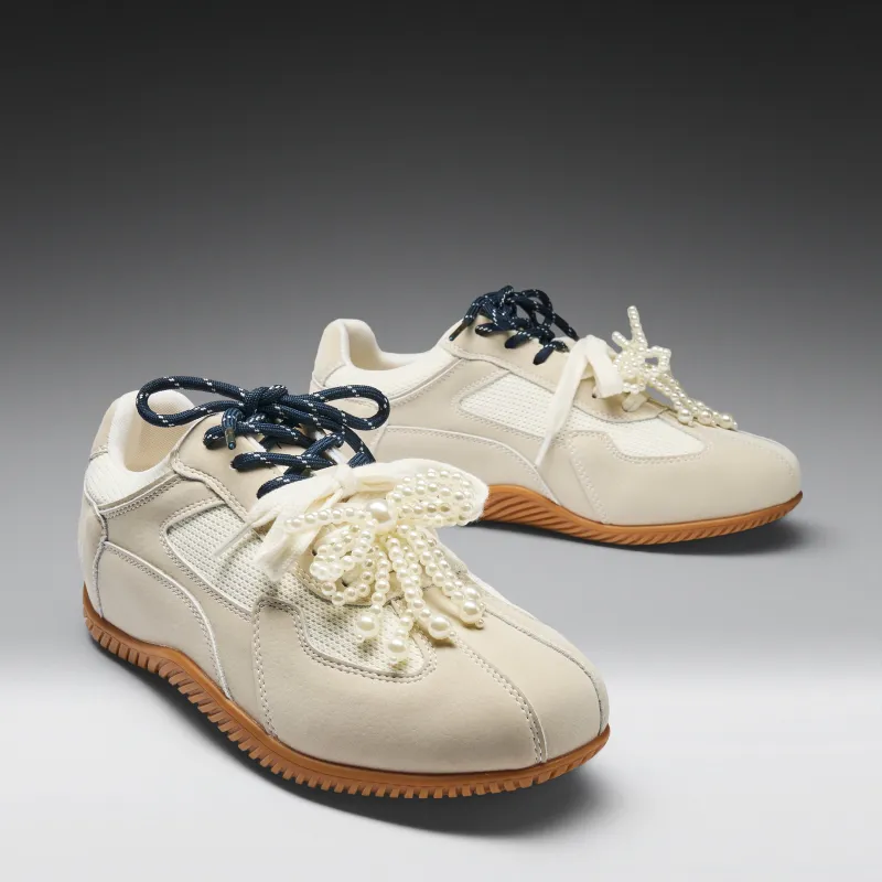Wanderlust Flat Pearl Trainers - Ivory made by Koi Footwear