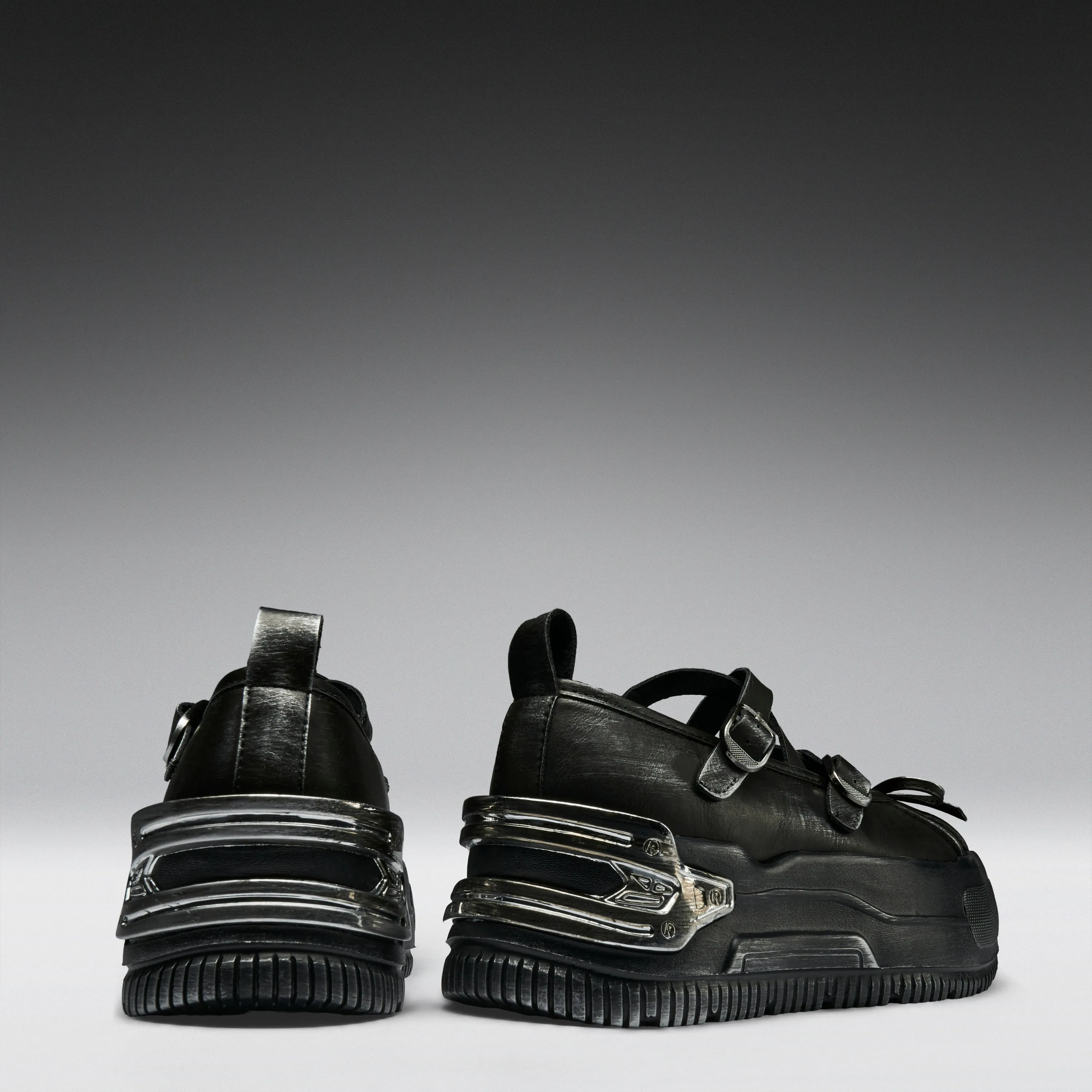 Metamorphosis Distressed Mary Janes- Charcoal sold by Koi Footwear product image thumbnail 5