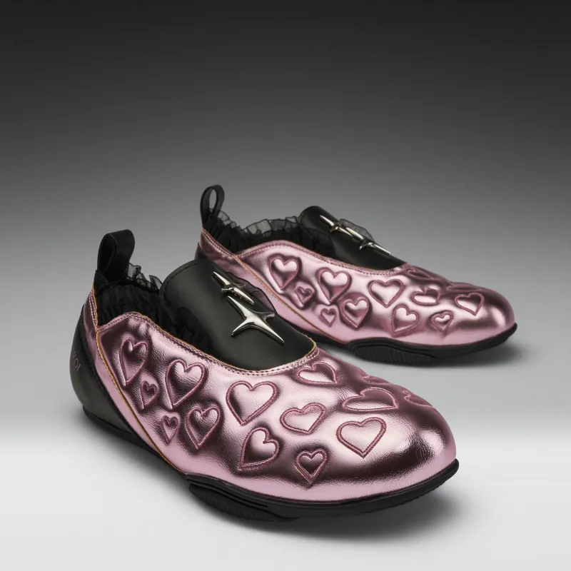 Heartbreaker Sporty Slip On Shoes- Pink made by Koi Footwear