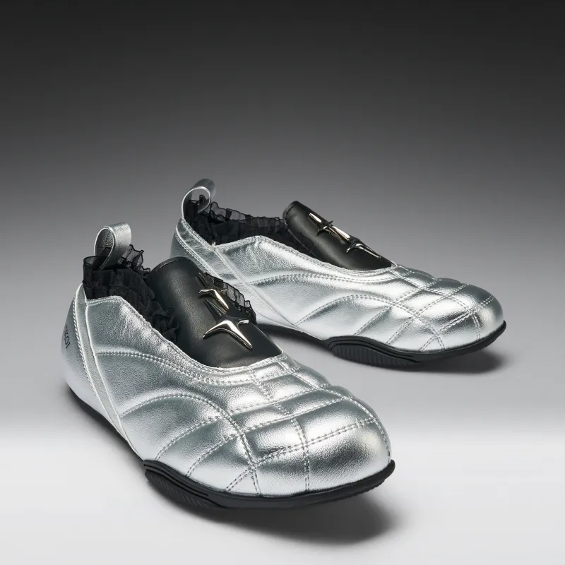 Heartbreaker Sporty Slip On Shoes- Silver made by Koi Footwear