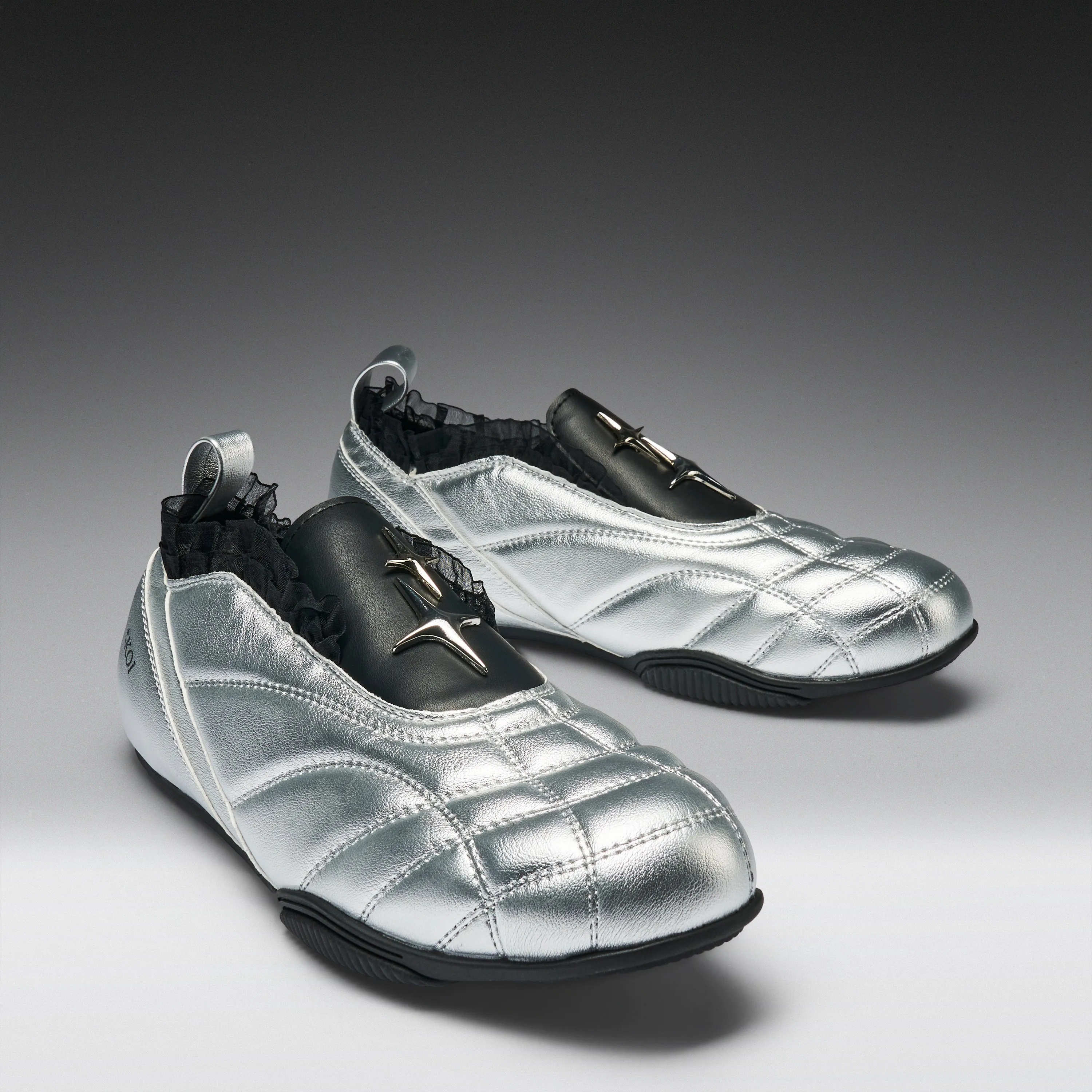 Heartbreaker Sporty Slip On Shoes- Silver sold by Koi Footwear