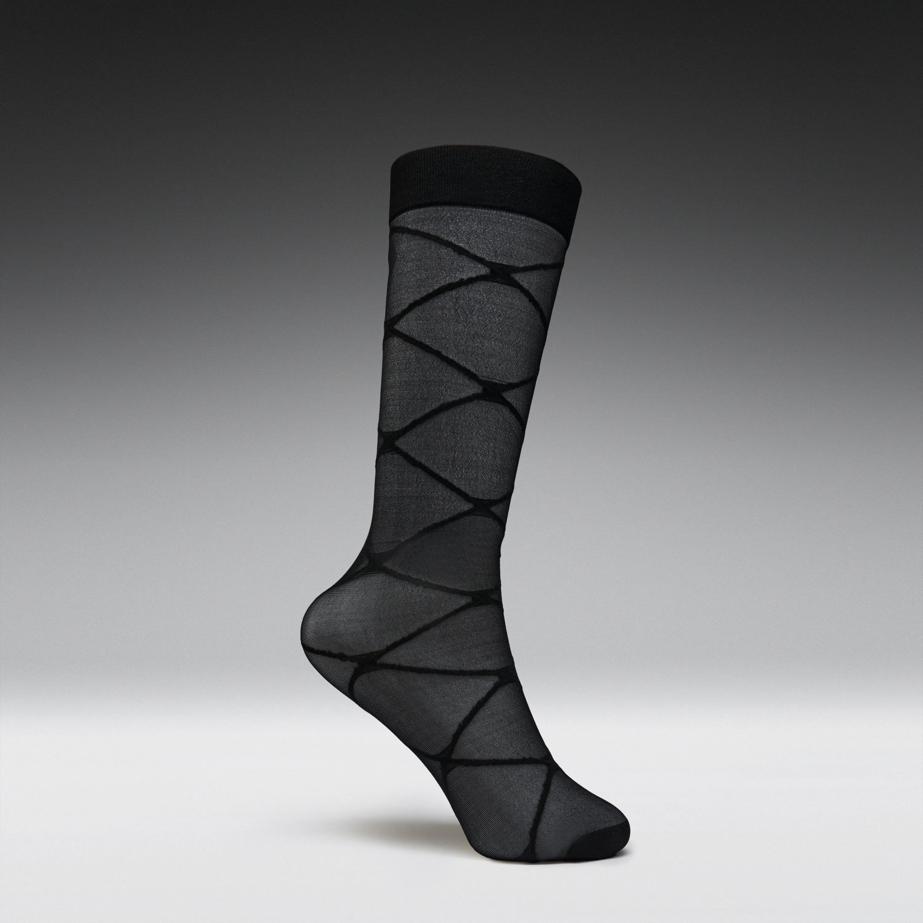 Ziva Black Sheer Long Socks sold by Koi Footwear