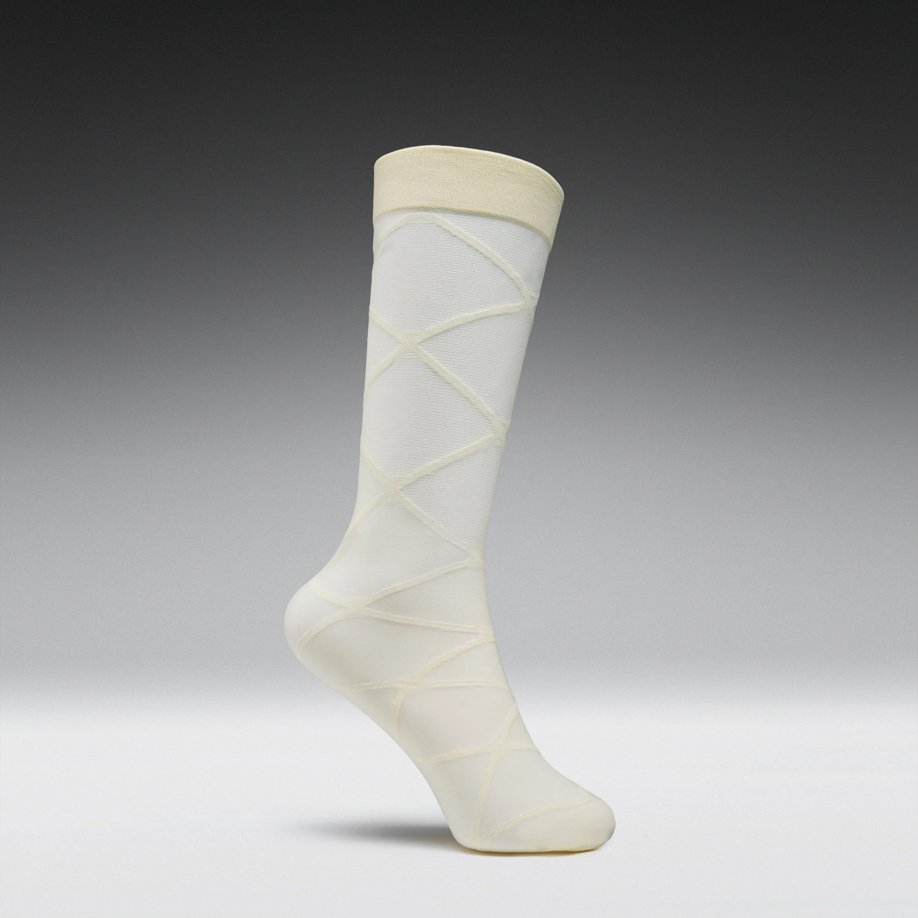 Ziva Cream Sheer Long Socks sold by Koi Footwear