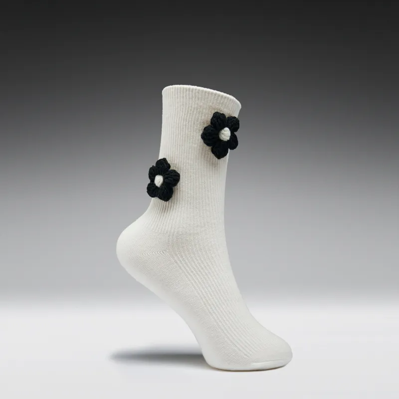 Wildflower White Socks made by Koi Footwear