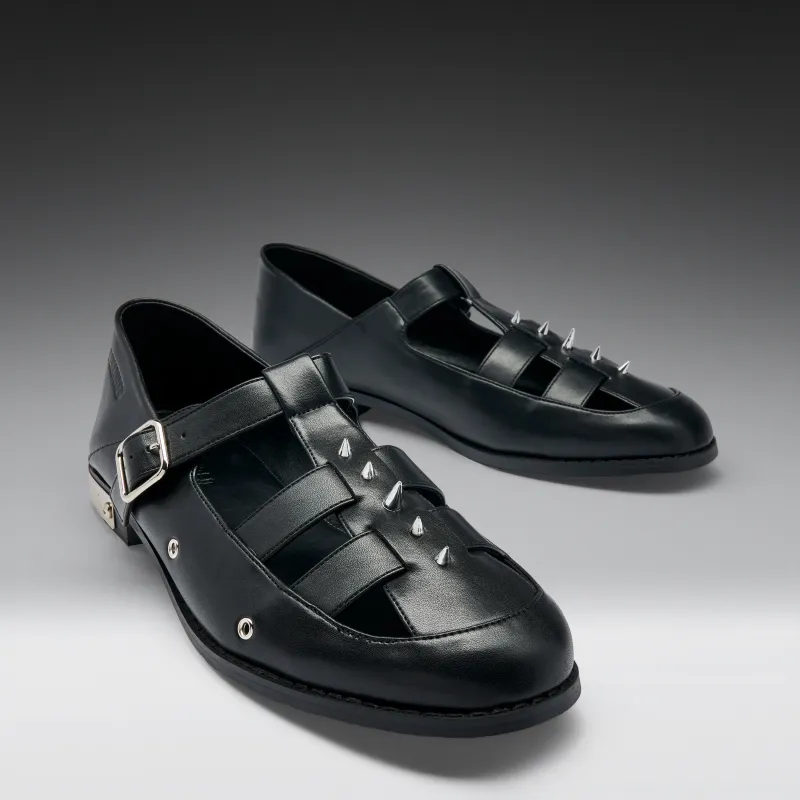 Forlorn Men's Spiked Mary Janes - Black made by Koi Footwear