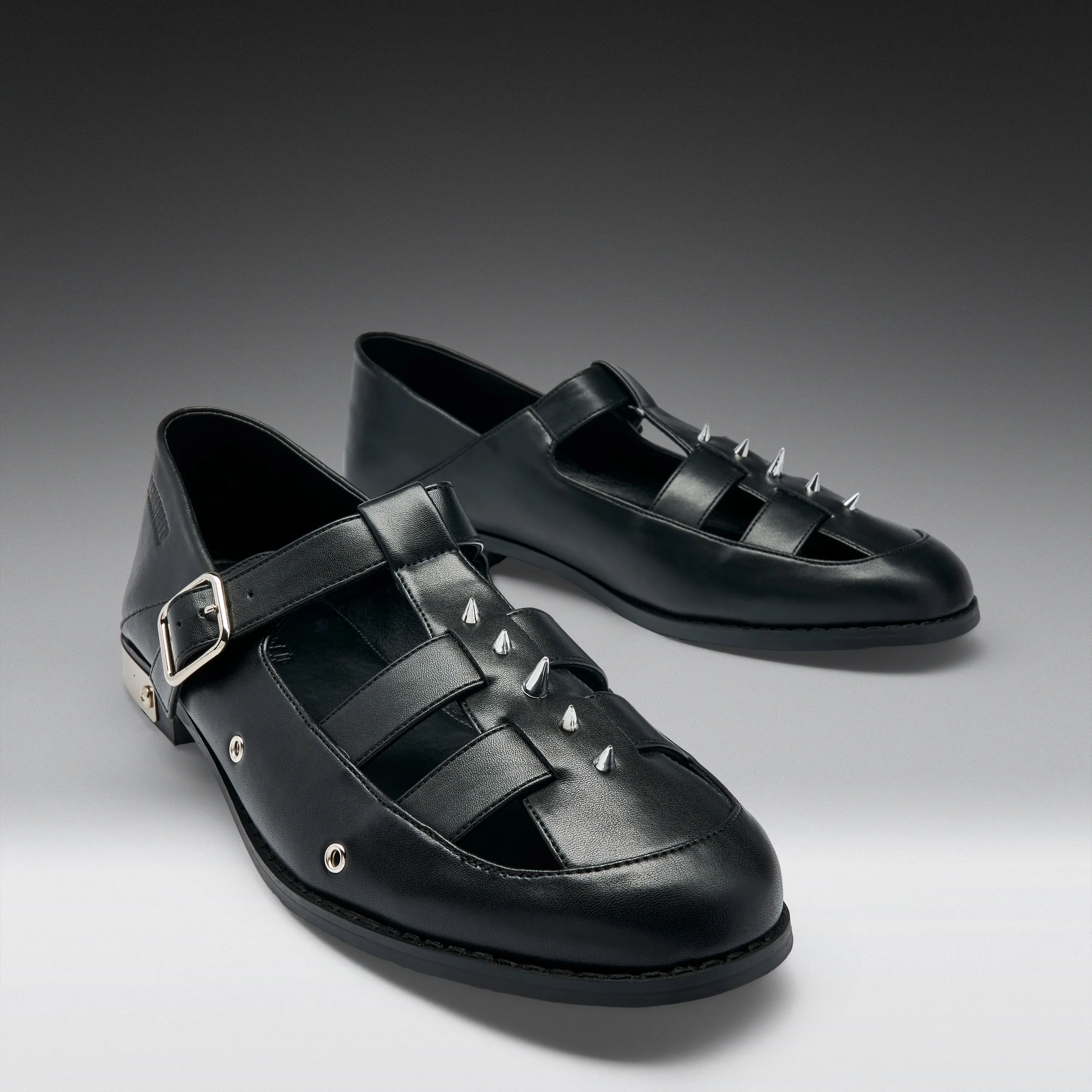Forlorn Men's Spiked Mary Janes - Black sold by Koi Footwear
