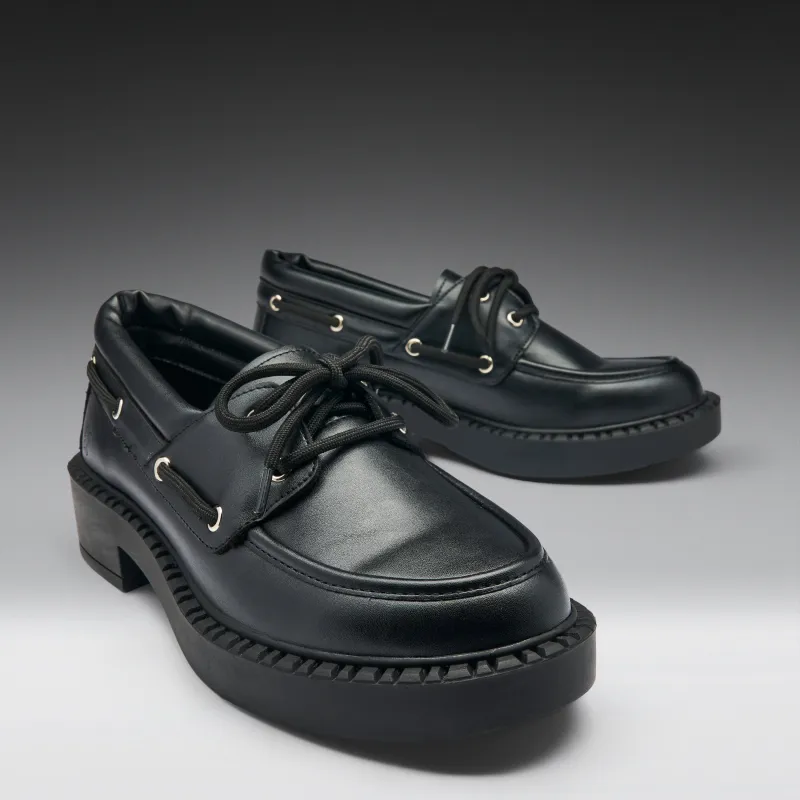 Arwen Tale Boat Shoes - Black made by Koi Footwear