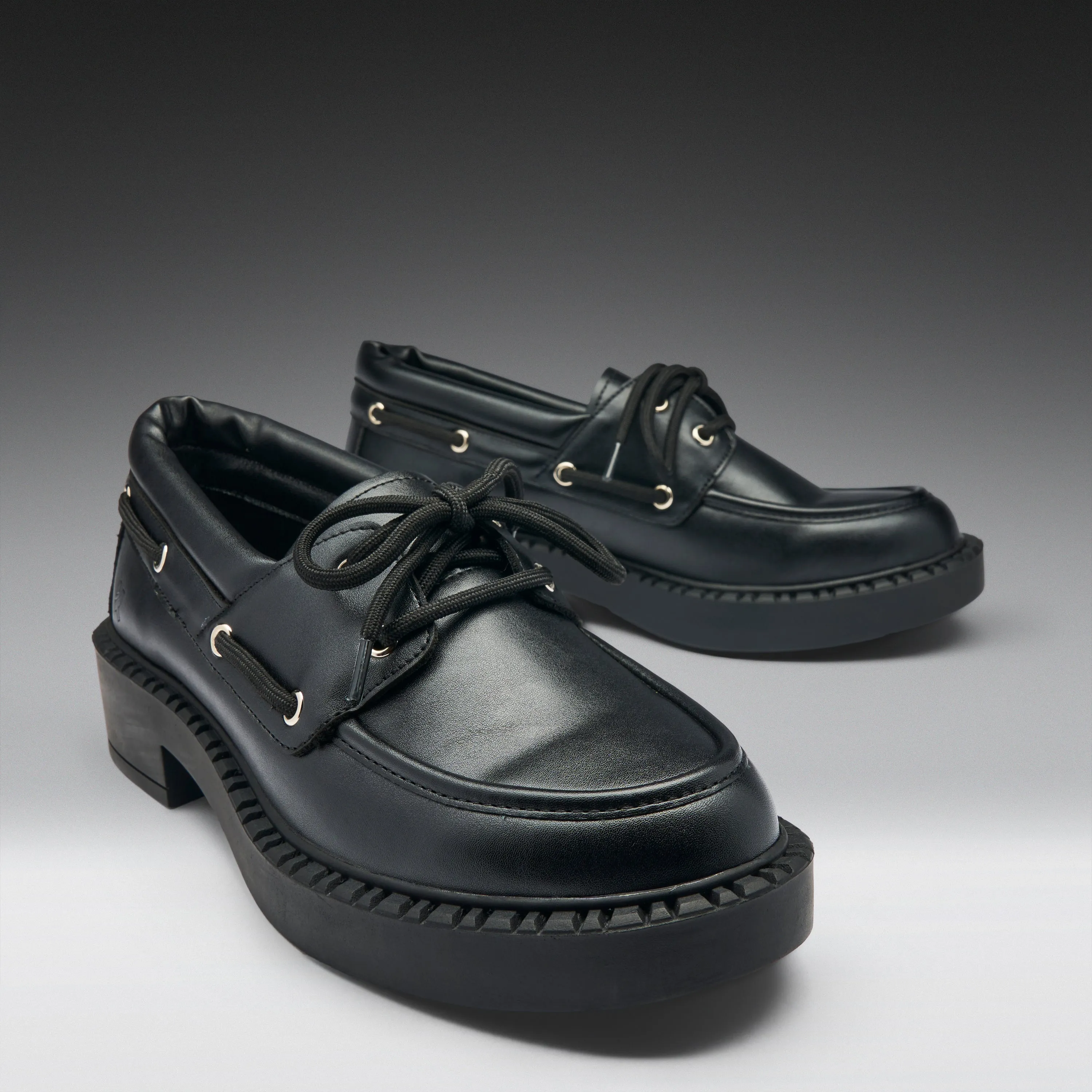 Arwen Tale Boat Shoes - Black sold by Koi Footwear