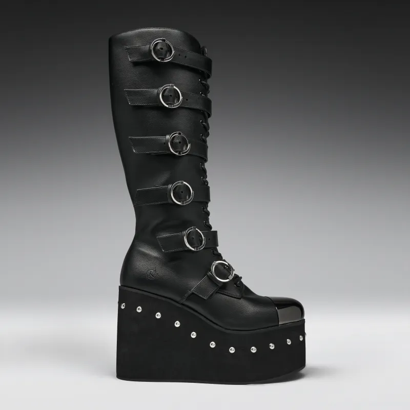 EVANESCENCE Immortal Platform Long Boots - Black made by Koi Footwear